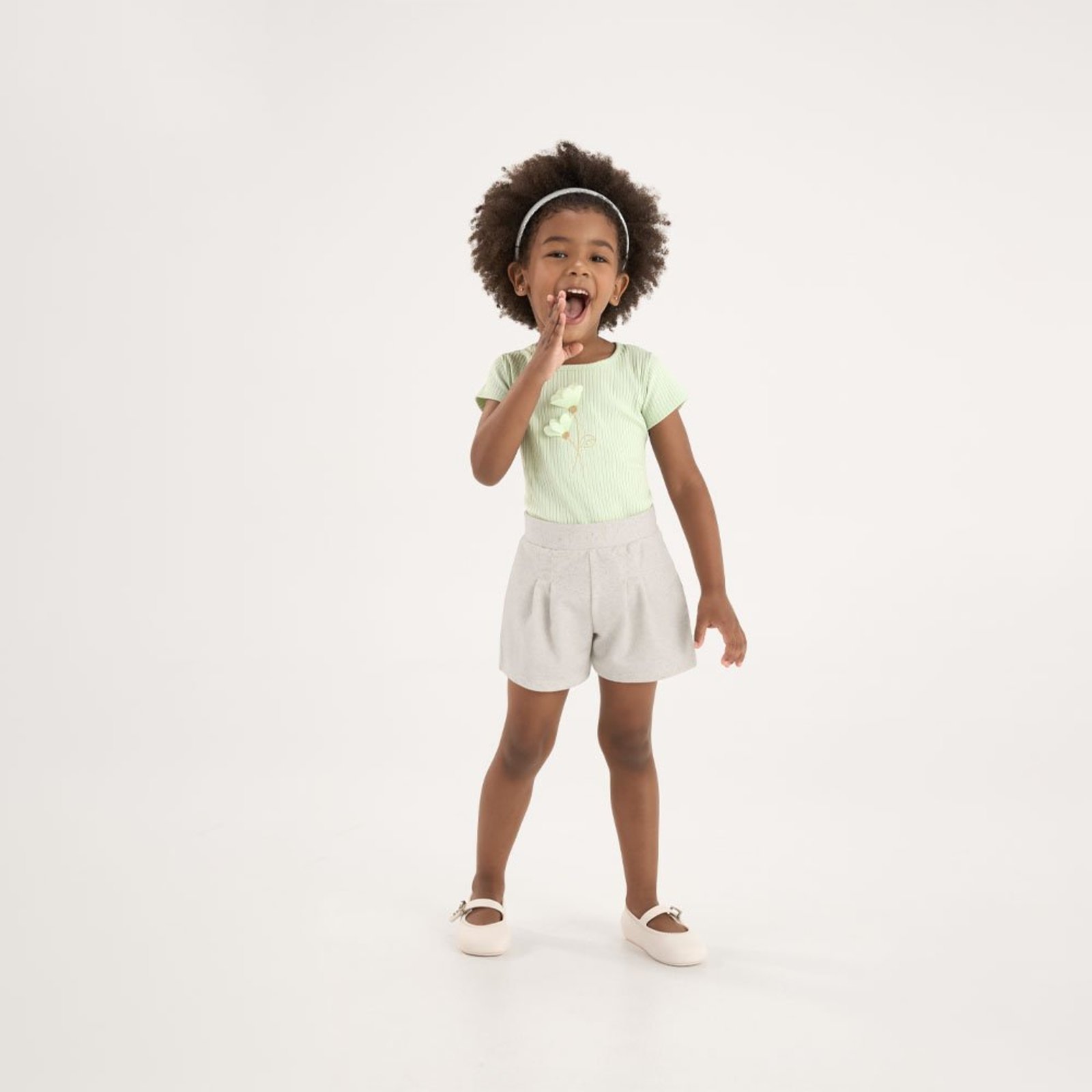 Infantil - Short Natural Primeiros Passos Pulla Bulla Menina - 53705-68