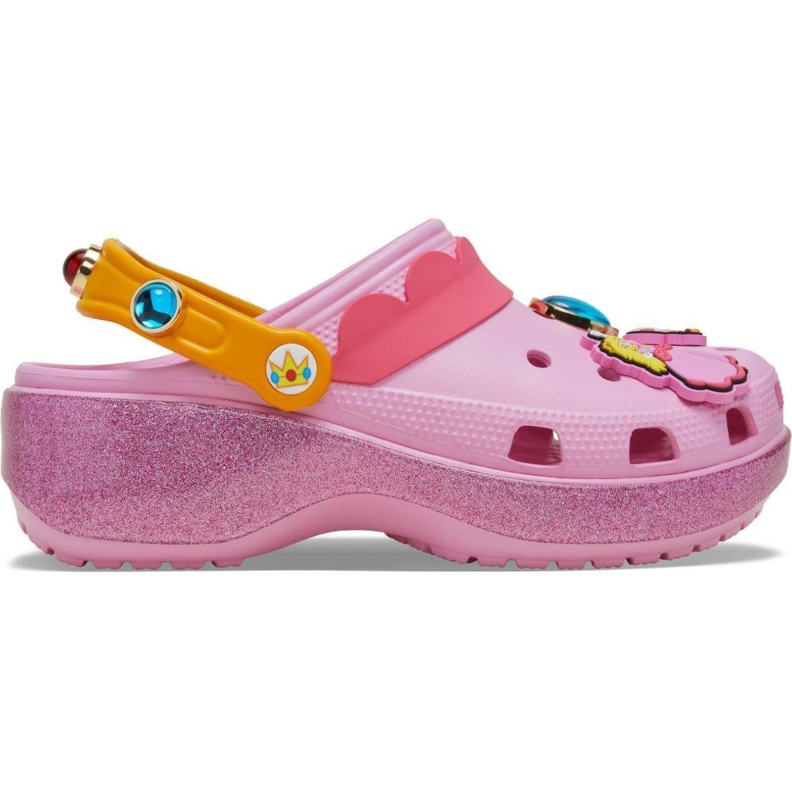 Sandália Crocs Princess Peach Classic Platform Clog Multi Multicolorido