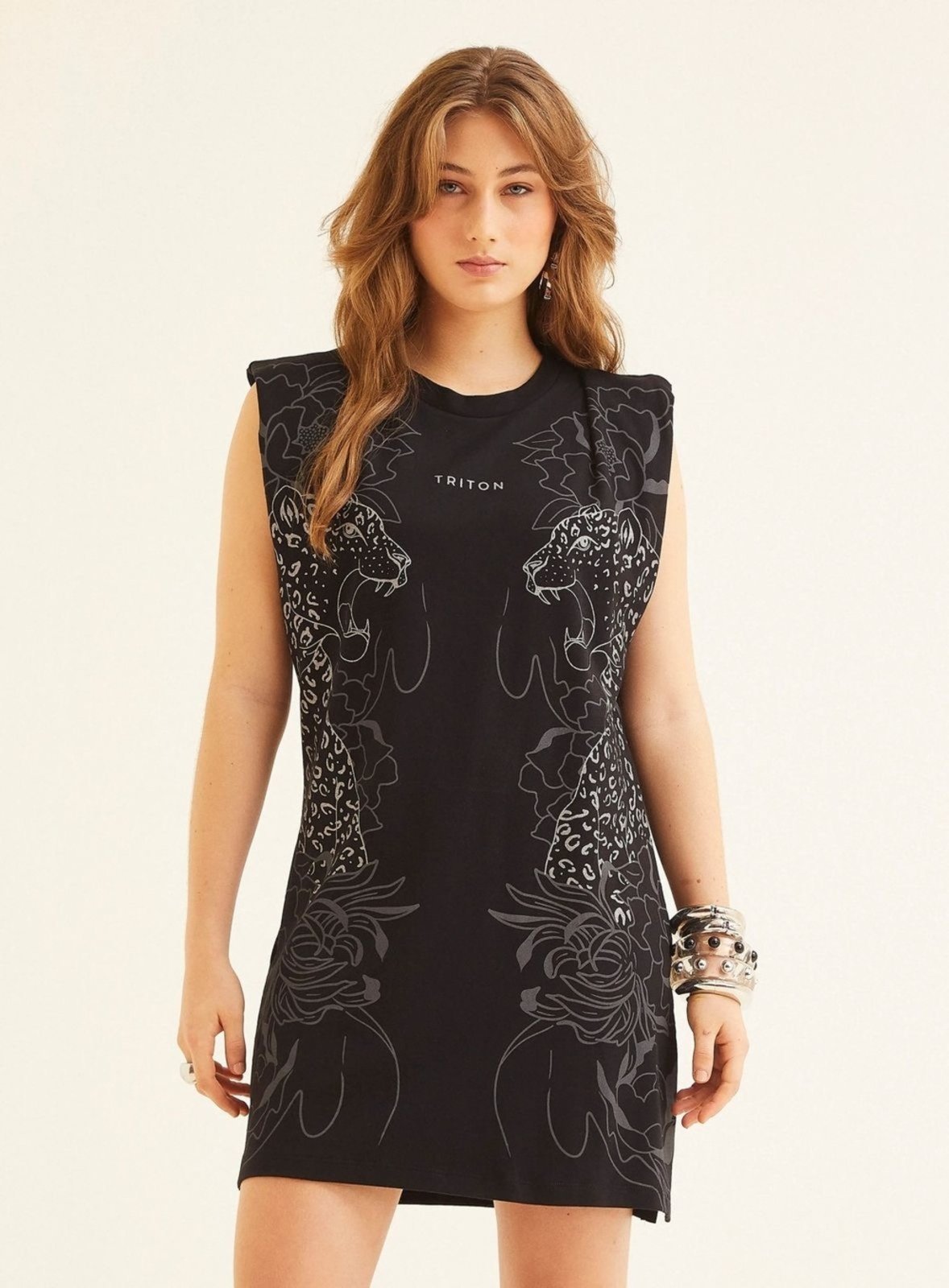 Vestido Estampado Triton Preto
