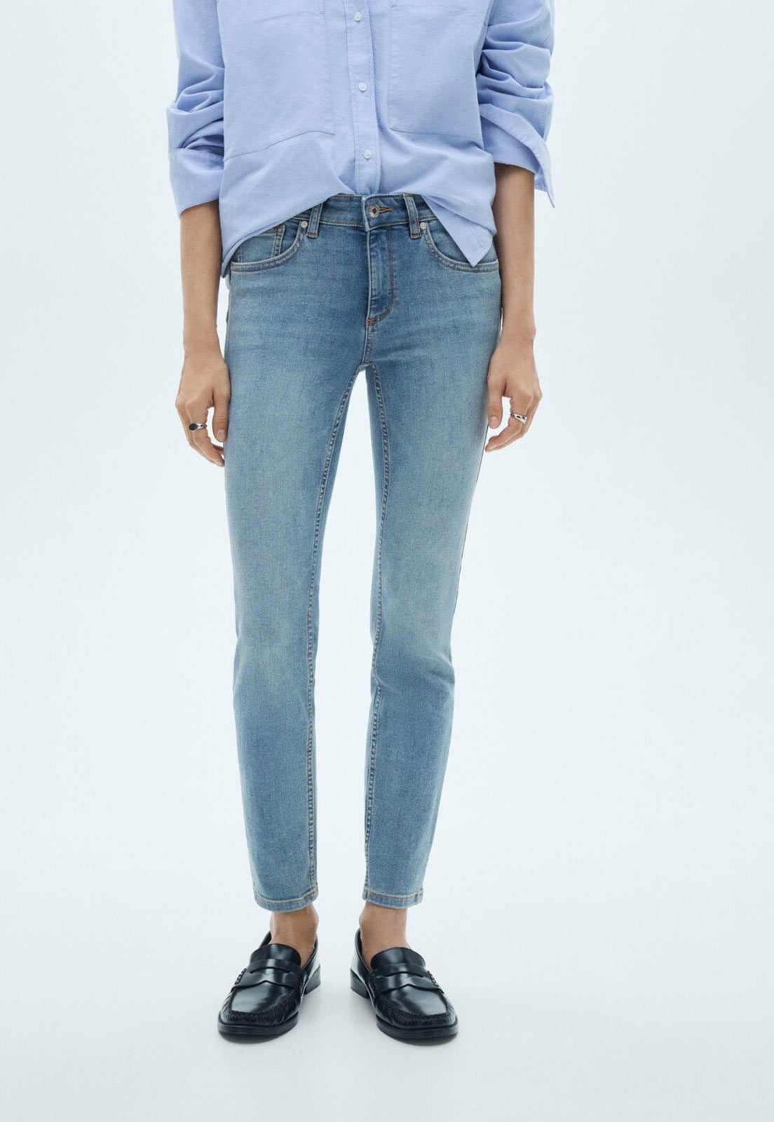 Calça Jeans Mango Skinny Pushup Azul