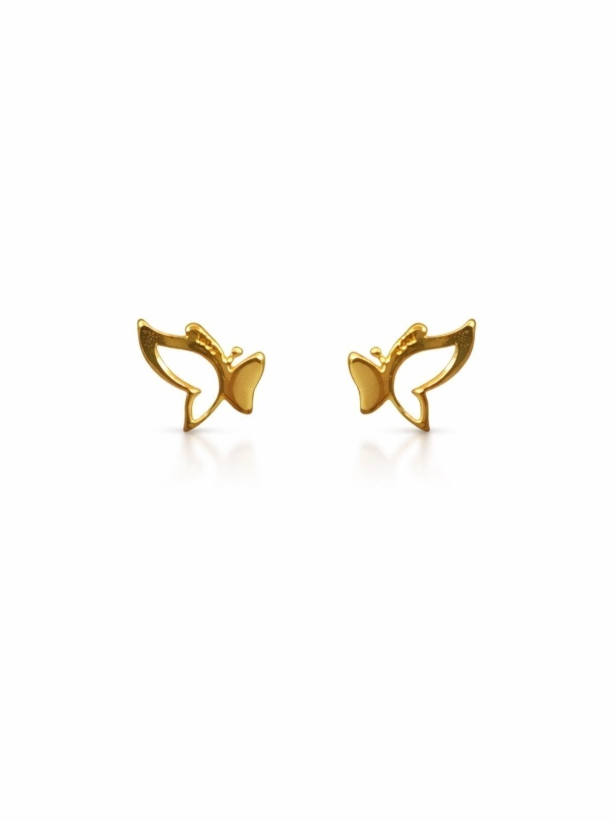 Brinco Borboleta Lisa Banhado a Ouro 18k