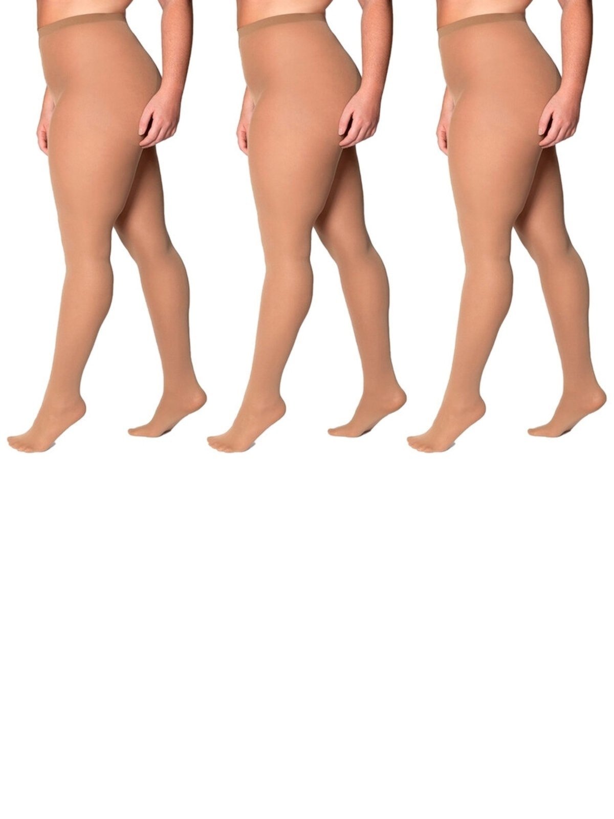 Vista 2 Kit com 3 Meias Calças Fio 40 Opaca Plus Size Loba Lupo preto Lupo preto