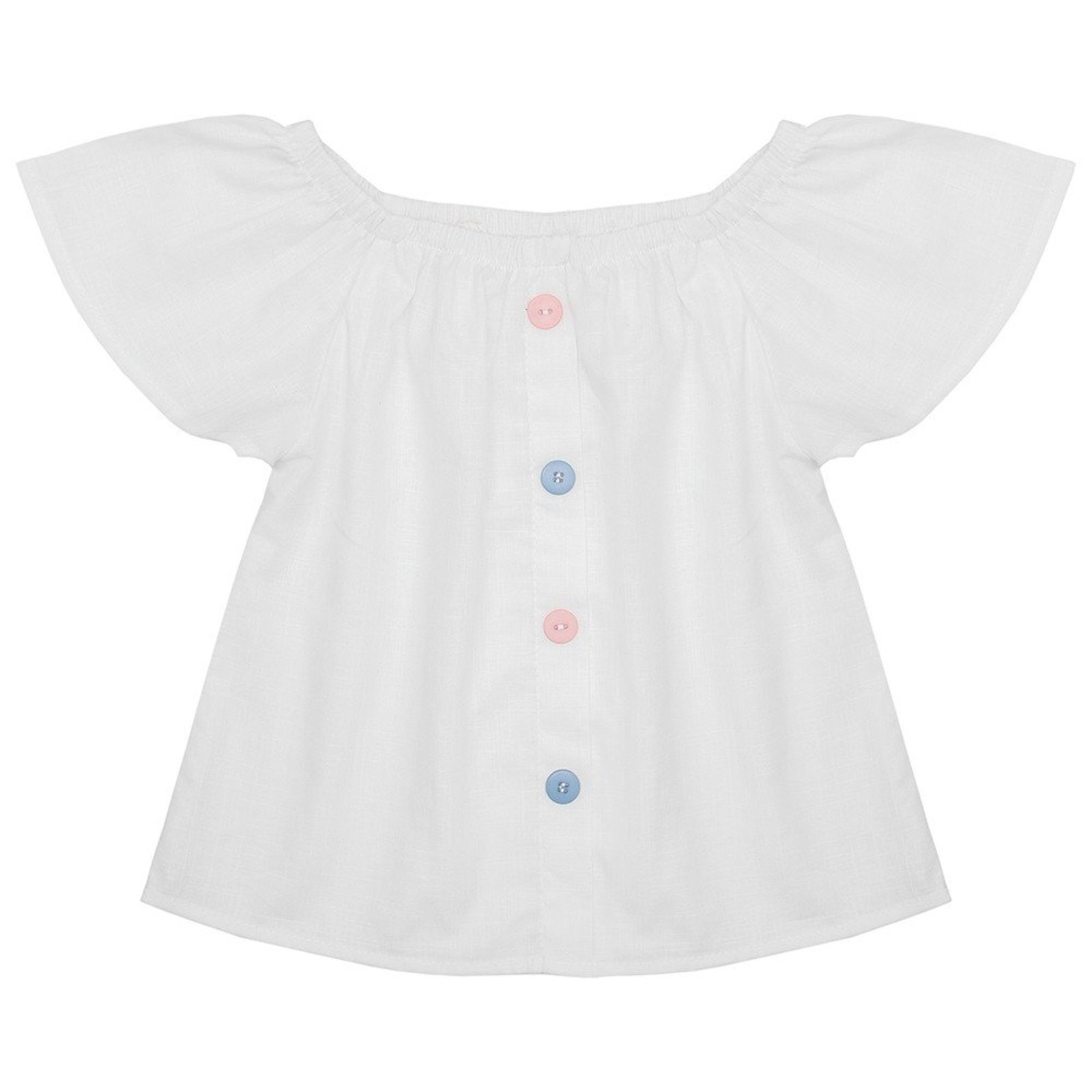 Infantil - Blusa Look Jeans Tricoline Branca