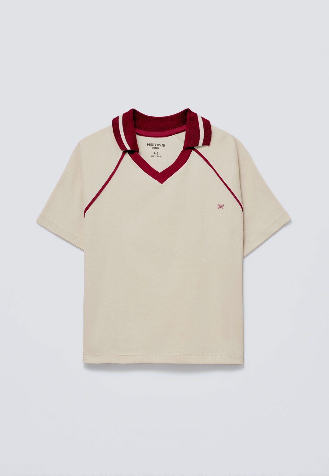 Infantil – Blusa Manga Curta Hering Gola Polo Bege