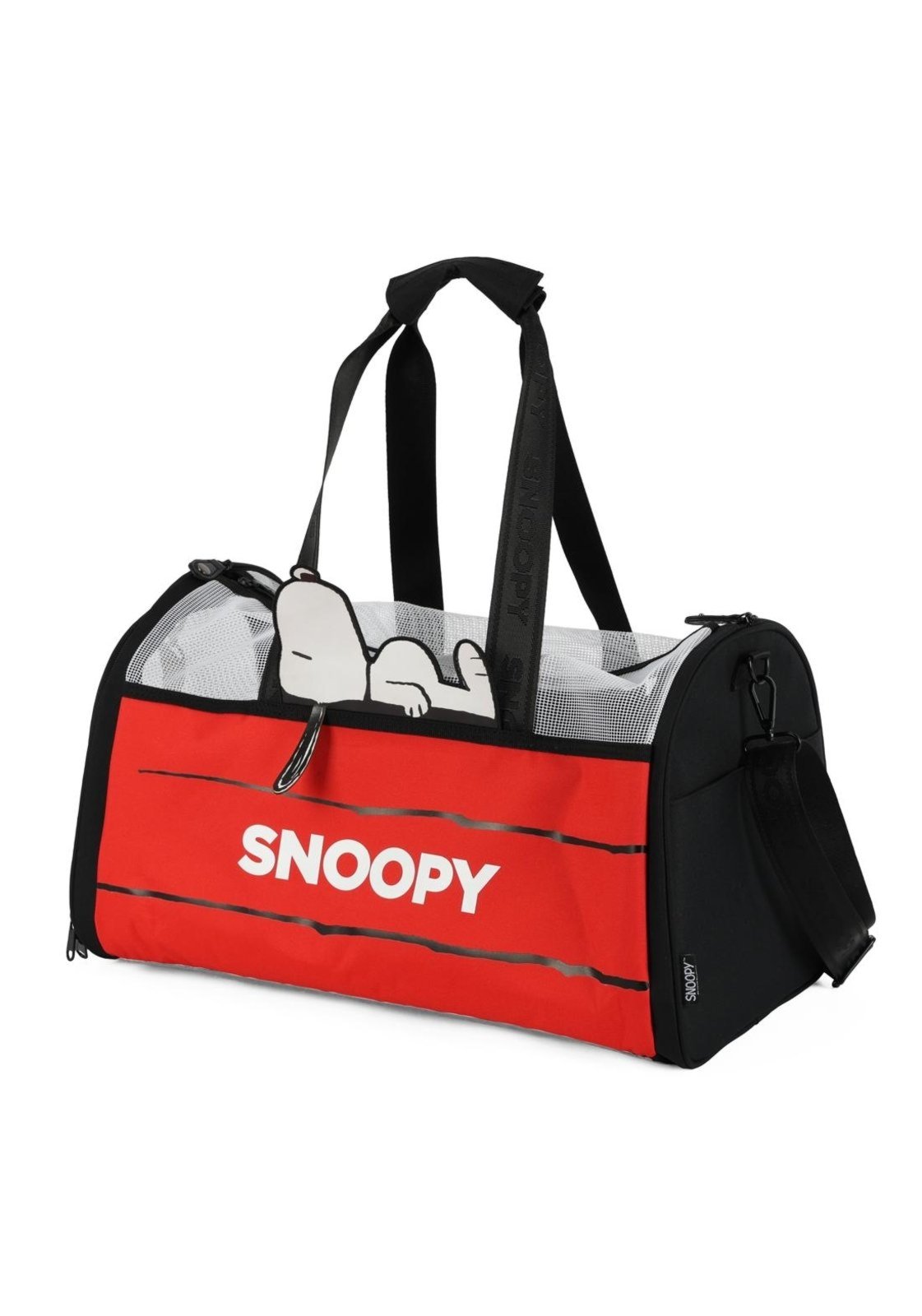 Vista 3 Infantil - Sacola Pet para Transporte Média Snoopy Up4you Luxcel vermelho