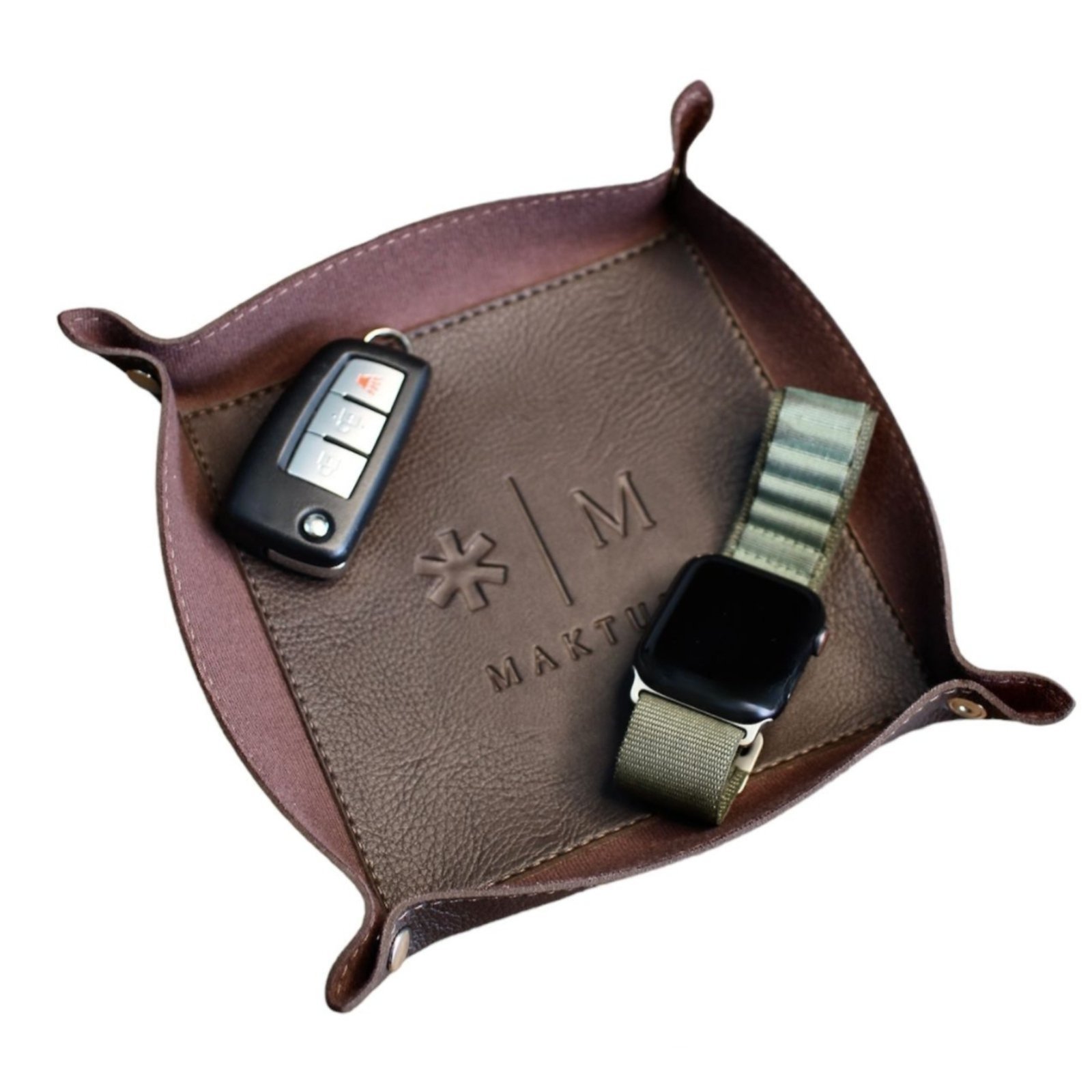 Vista 3 Organizador Aparador De Mesa Maktub Porta Treco Chave Oculos Cor MAKTUB STYLE marrom MAKTUB STYLE marrom