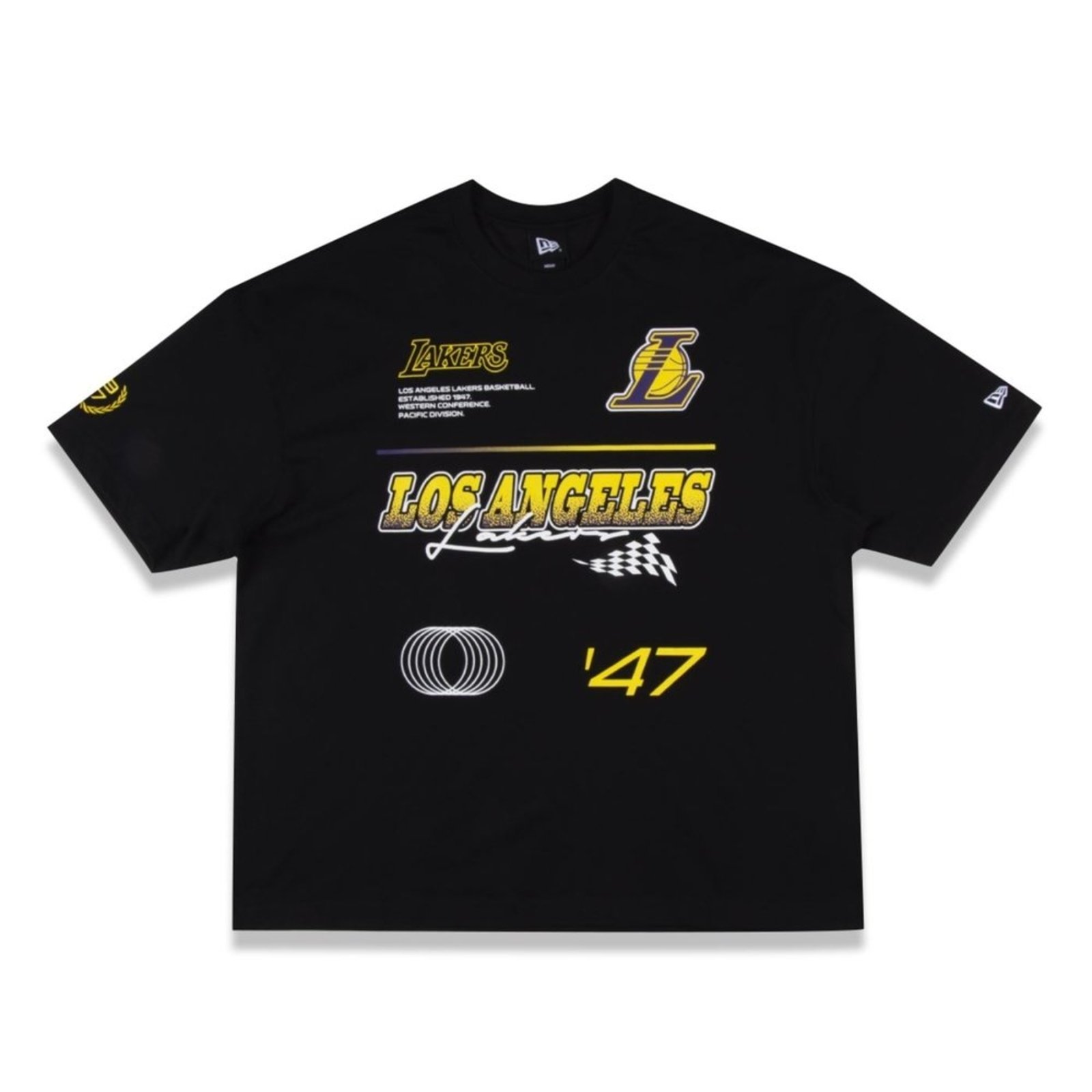 Camiseta New Era Oversize Los Angeles Lakers NBA Preto