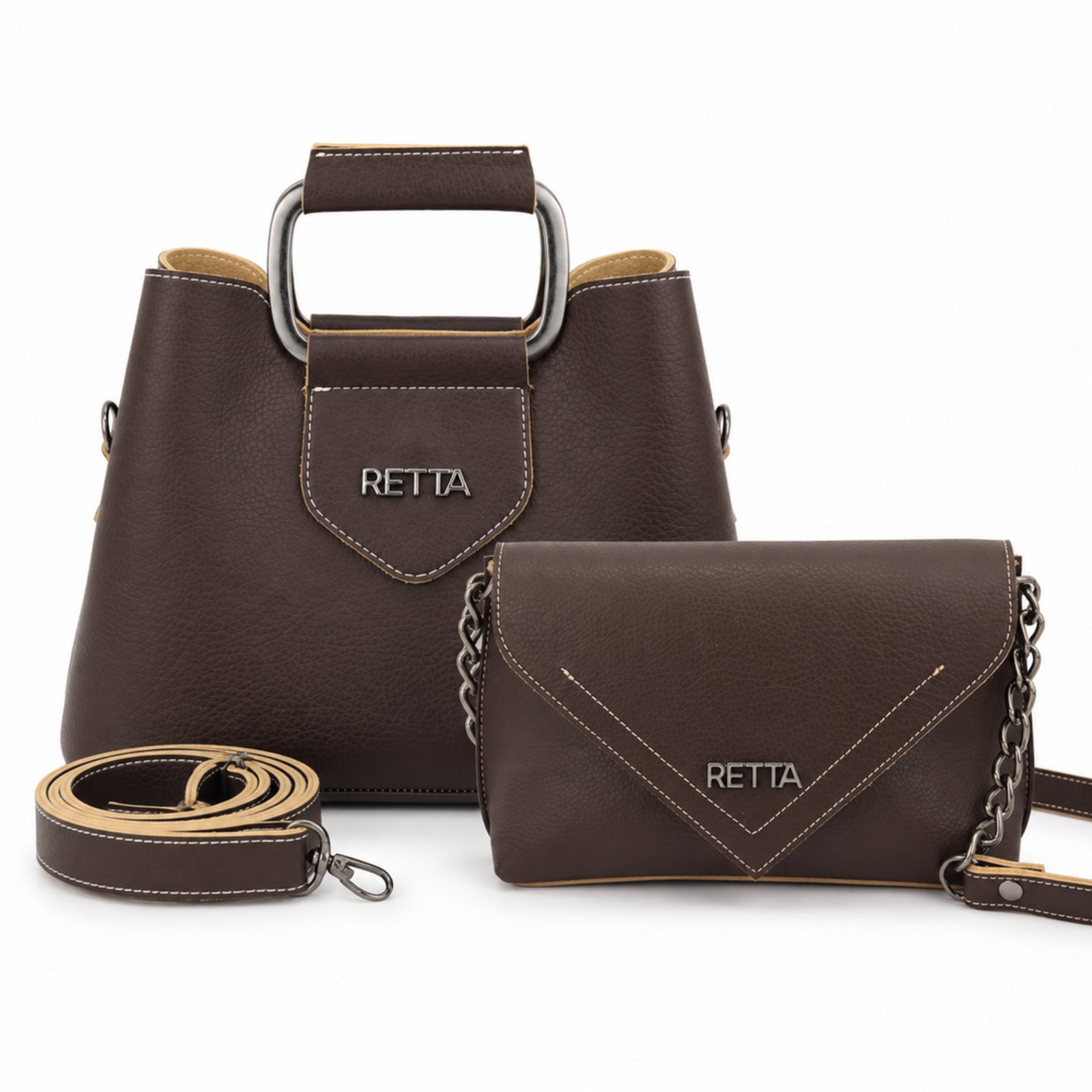 Kit 2 Bolsas Tiracolo Chloe + Amália com Corrente