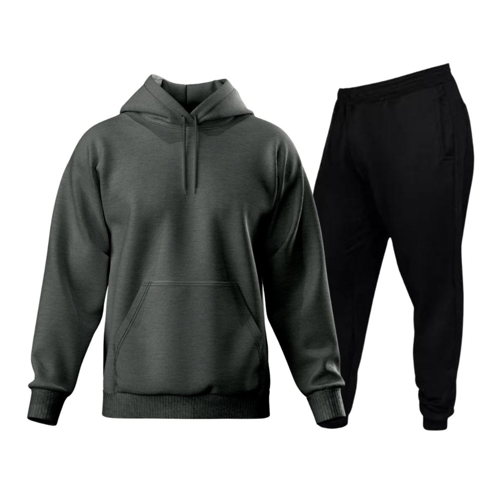 Conjunto Moletom Liso Blusa De Frio E Calça Moletom Chumbo