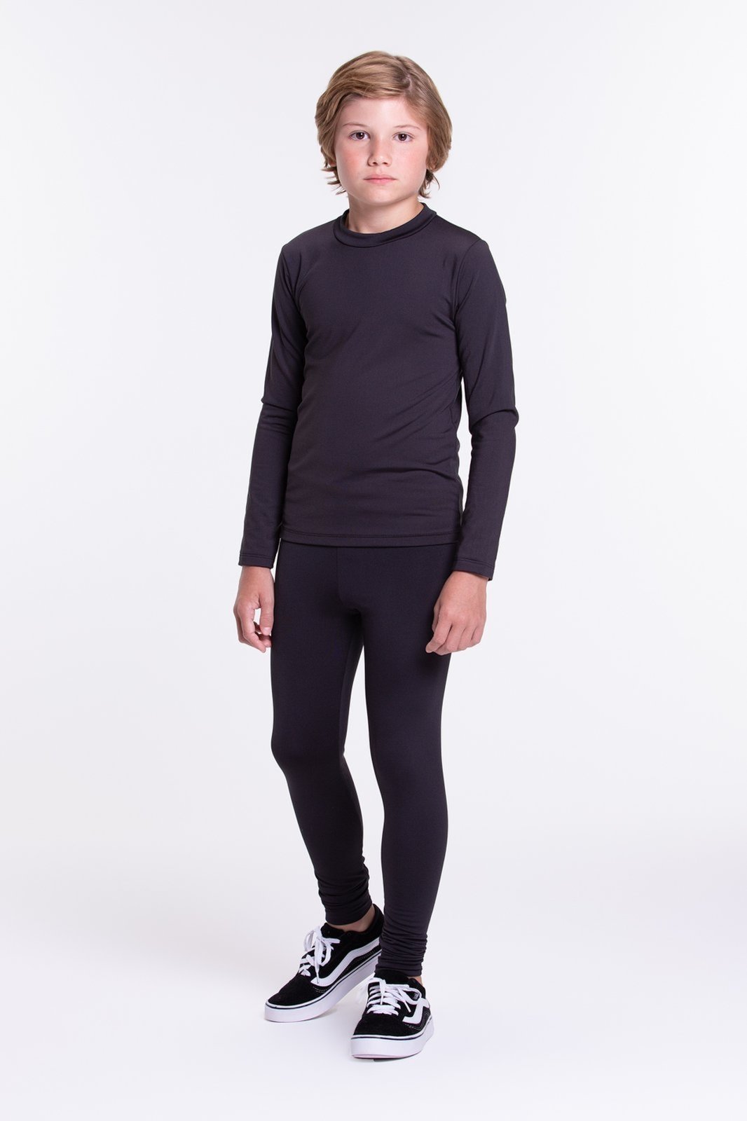 Vista 3 Infantil - CONJUNTO BLUSA + CALÇA TÉRMICA PRETA VIDA COSTEIRA preto VIDA COSTEIRA preto