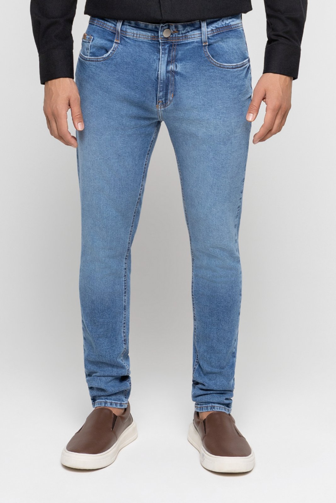 Calça Jeans Masculina Otavio Skinny Clara Doct Indigo Claro