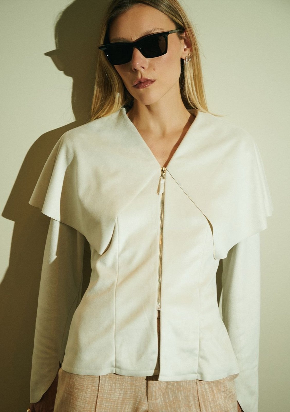 Casaco Iódice Ajustado Manga Longa Padrão - Off-white