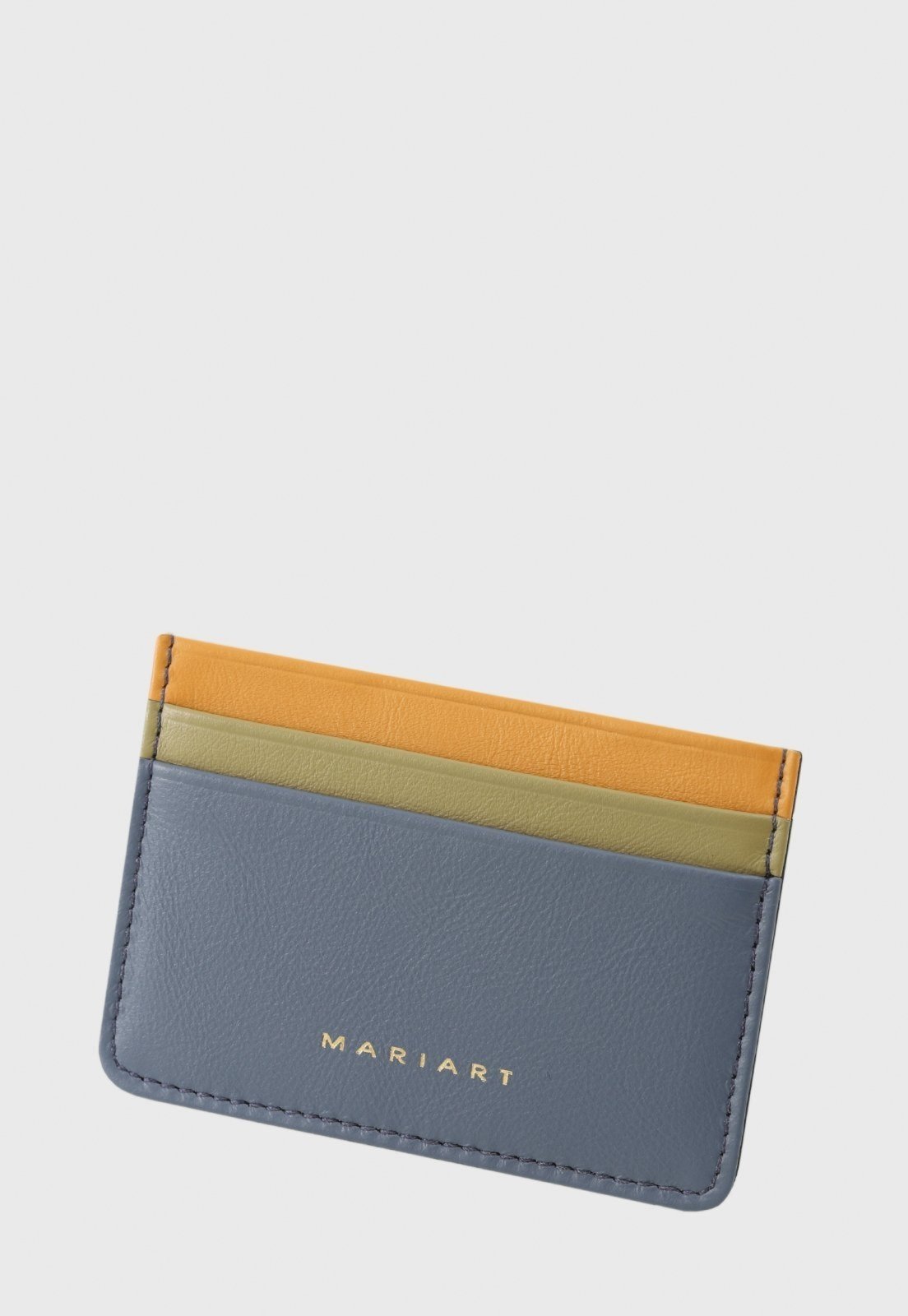 Vista 2 Porta-Cartão Couro Mariart Fruto Canindé Mariart azul