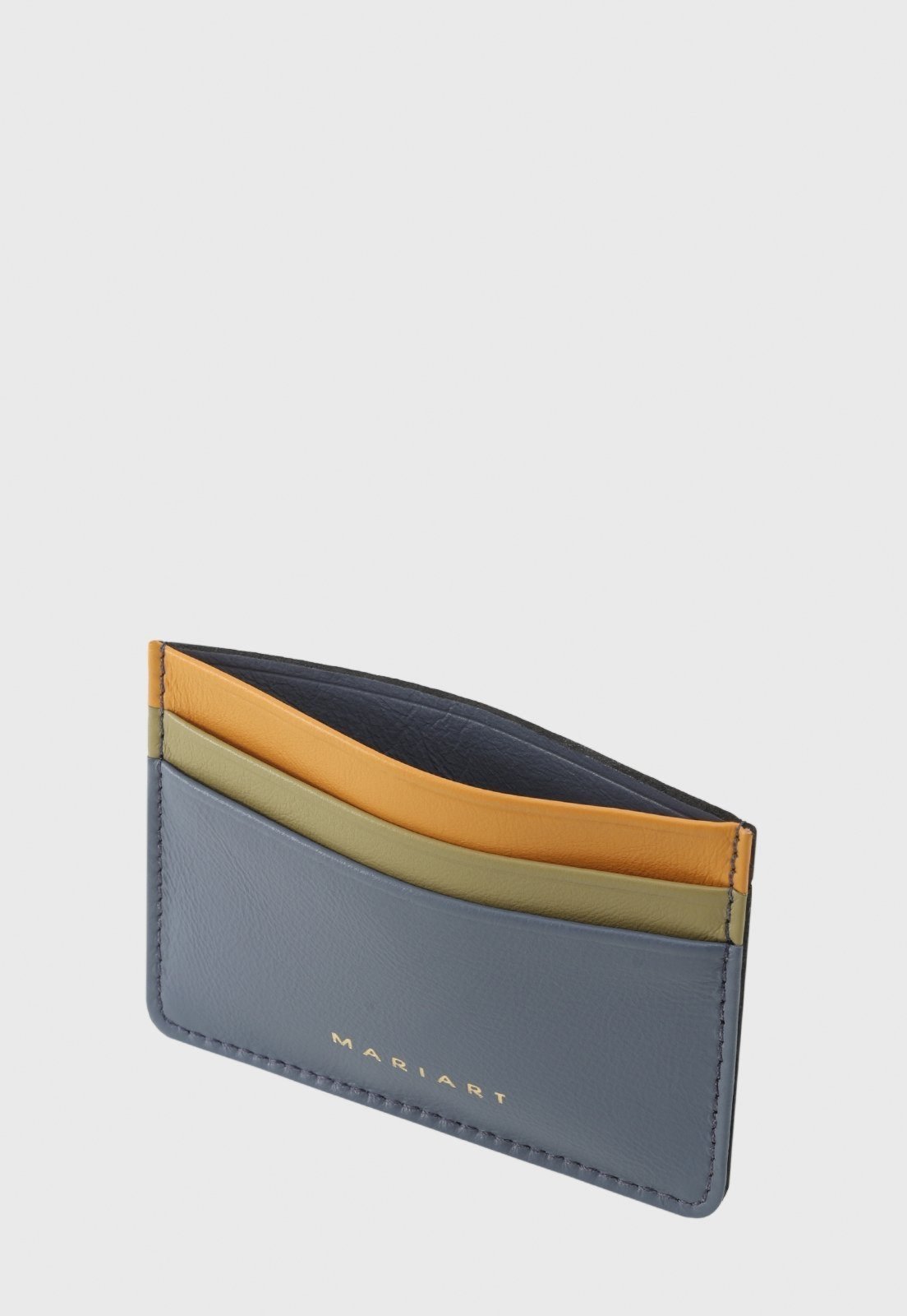 Vista 3 Porta-Cartão Couro Mariart Fruto Canindé Mariart azul