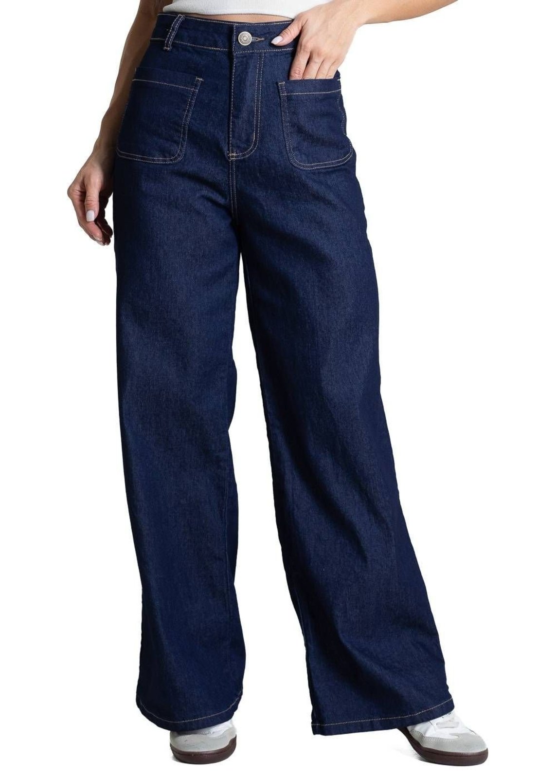 Calça Jeans Sawary Wide Leg Petit - 282842 - Azul - Sawary