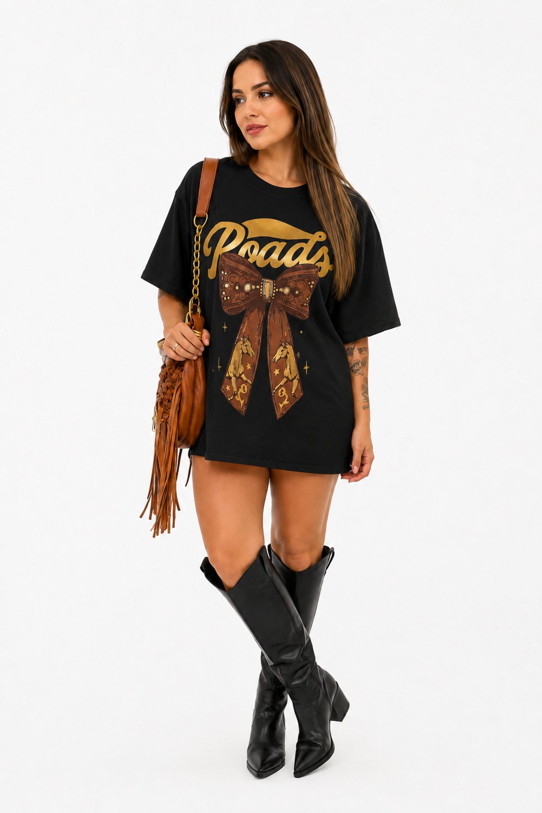 Blusa T-Shirt Feminina Oversized D Bell Outlet Fashion Preto