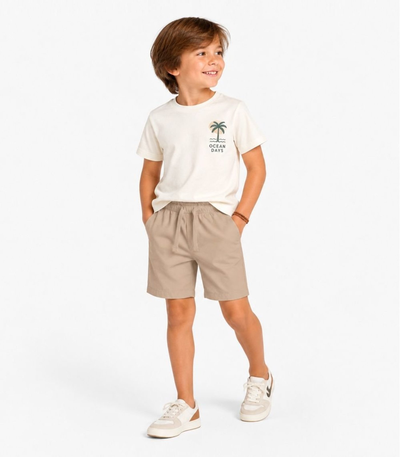 Infantil - Bermuda Verão Masculina Trick Nick Marrom