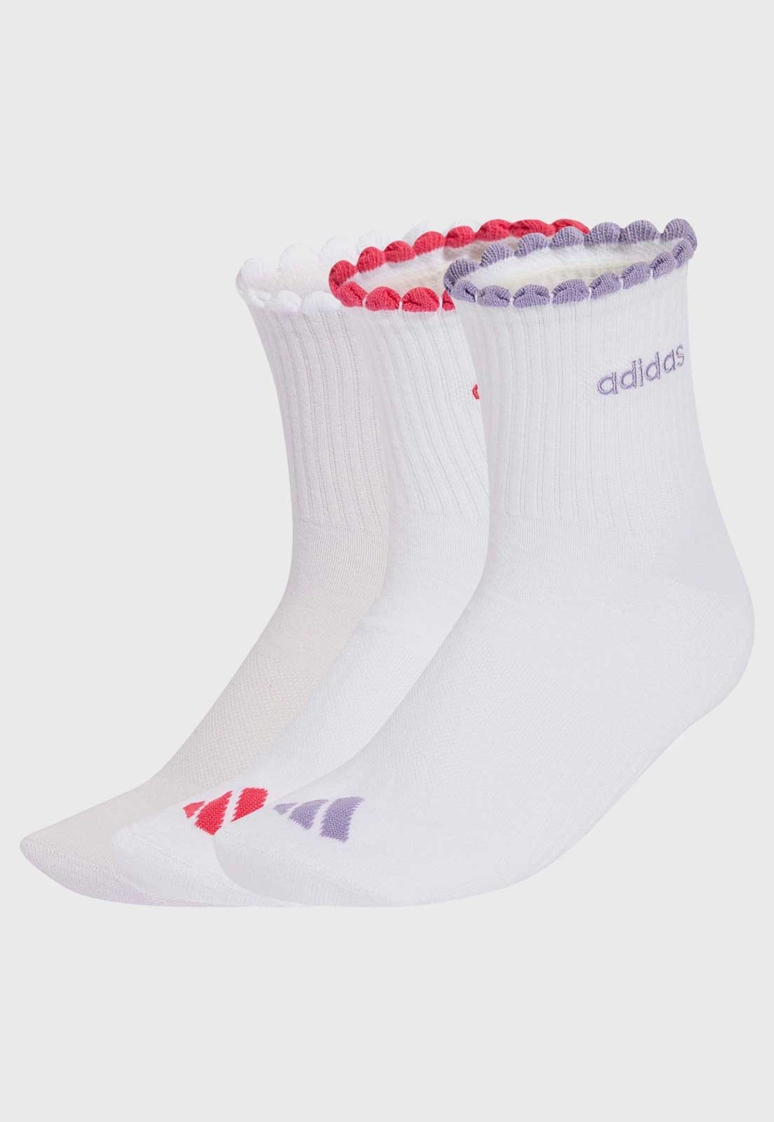 Kit de 3 Meias adidas Performance Cano Médio Ankle Branco