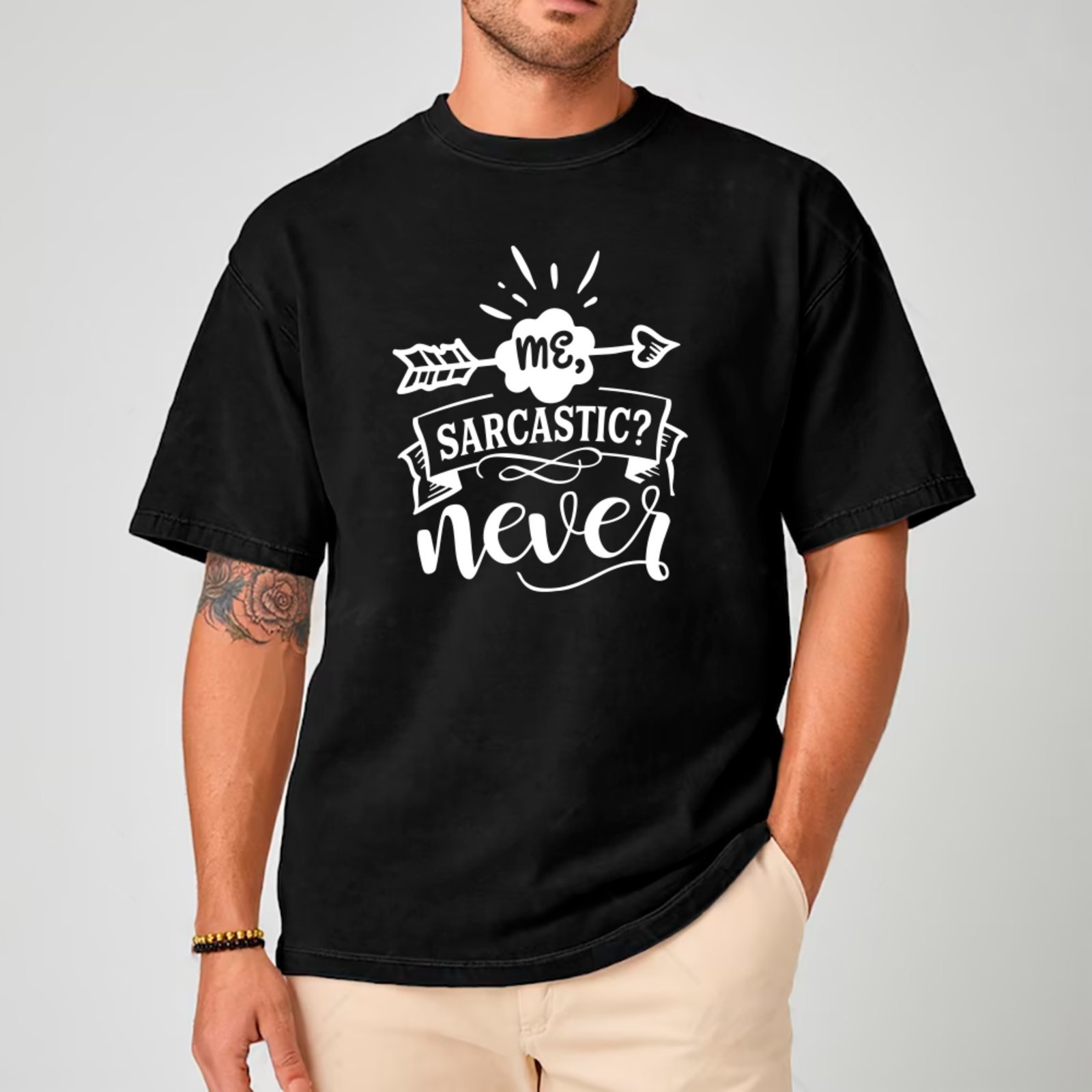 Vista 2 Camiseta Ousy Oversized Humor Irônico Sem Limites Unissex branco ousy branco