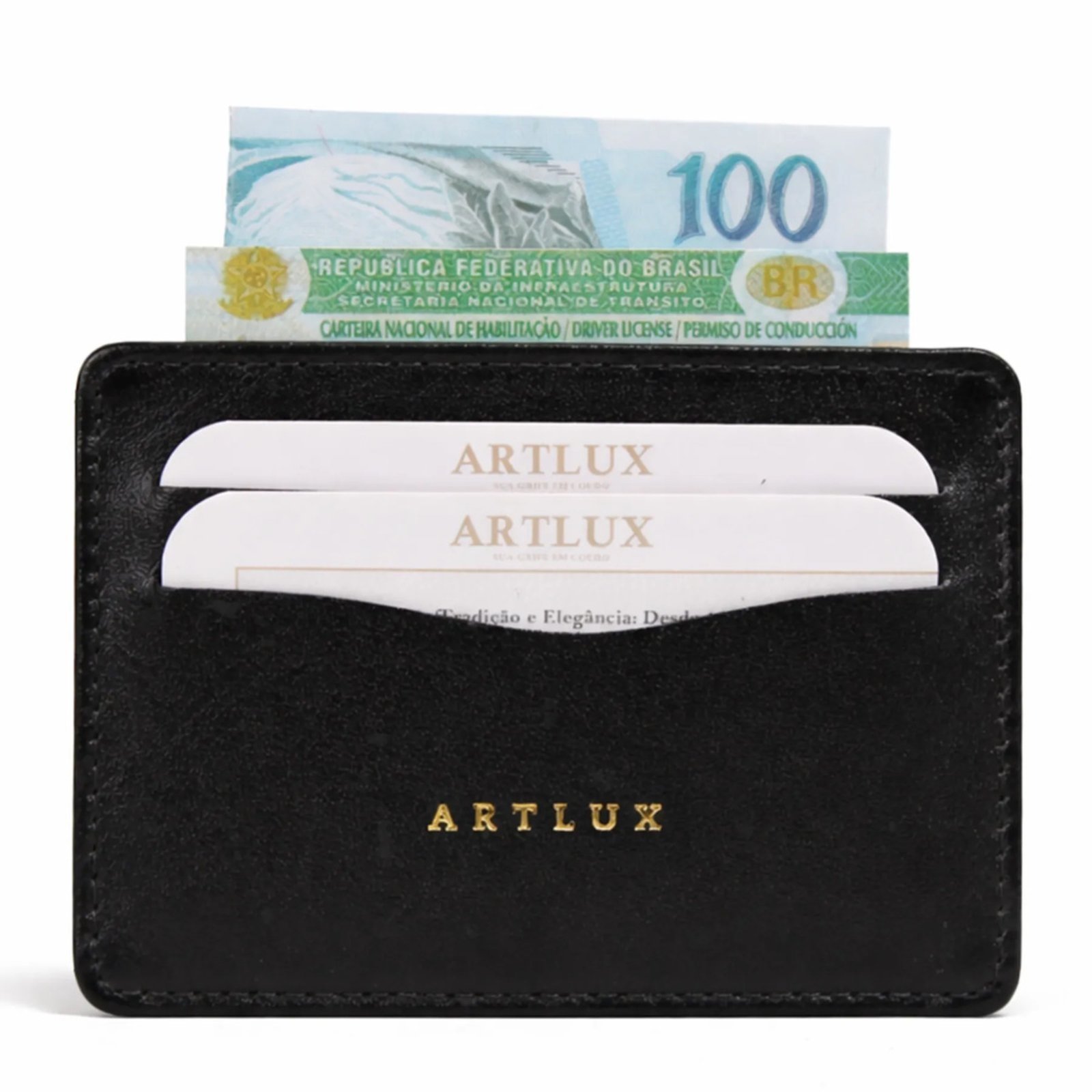 Porta Cartão e CNH em Couro Artlux 3062 Preto