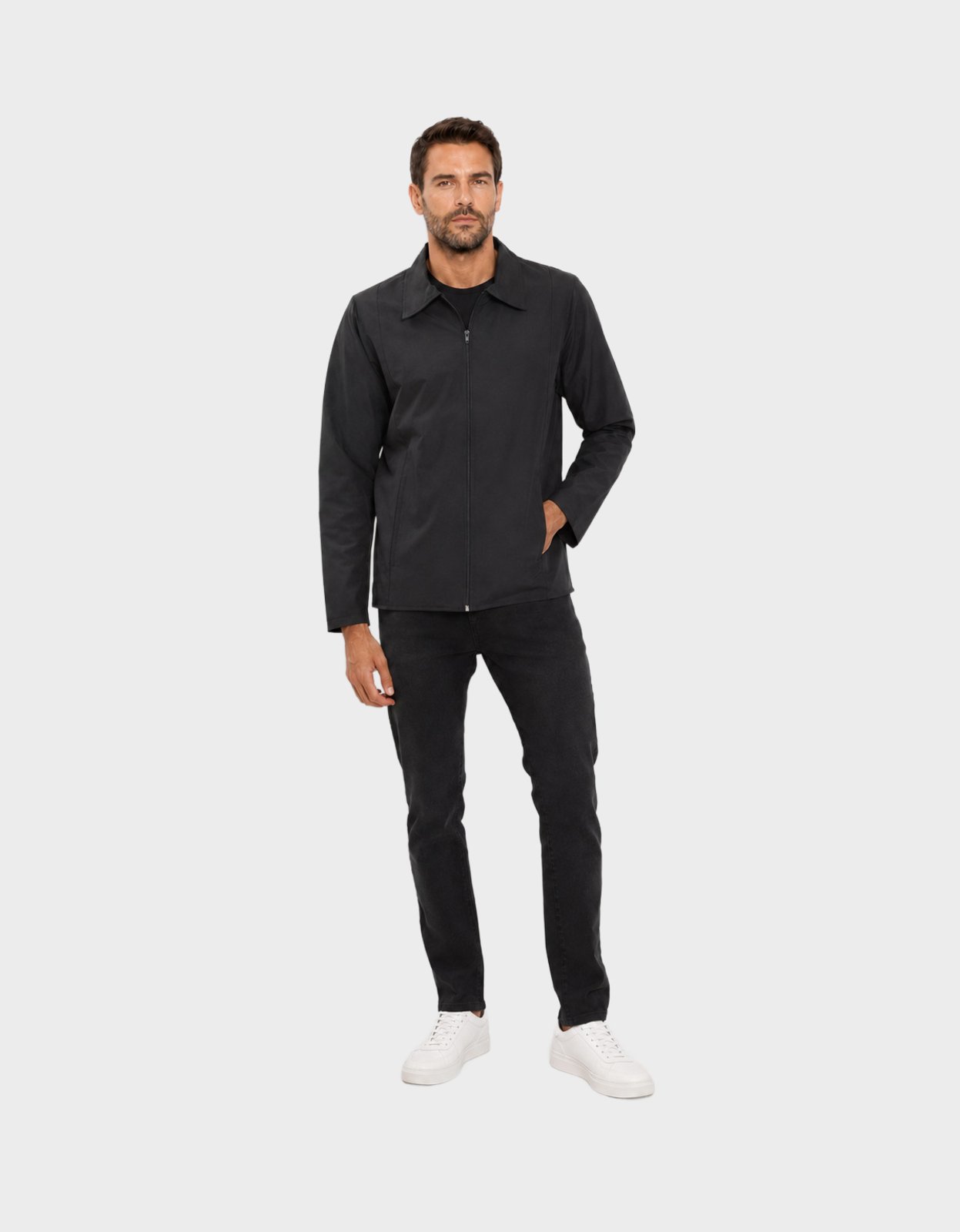 Jaqueta Masculina Pompier Em Nyton Com Forro Fino Preto