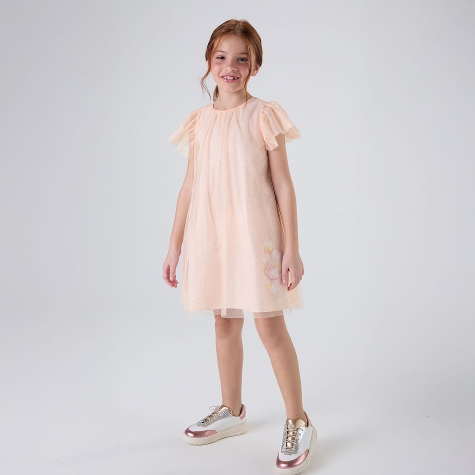 Infantil - Vestido Curto Tule Poás Feminino Lilica Ripilica