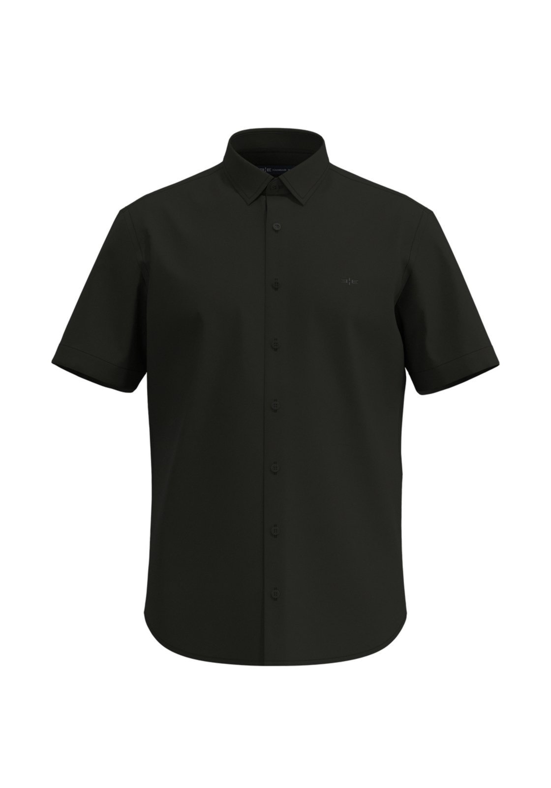 Camisa De Mangas Curtas Slim Fit Em Algodão Mercerizado