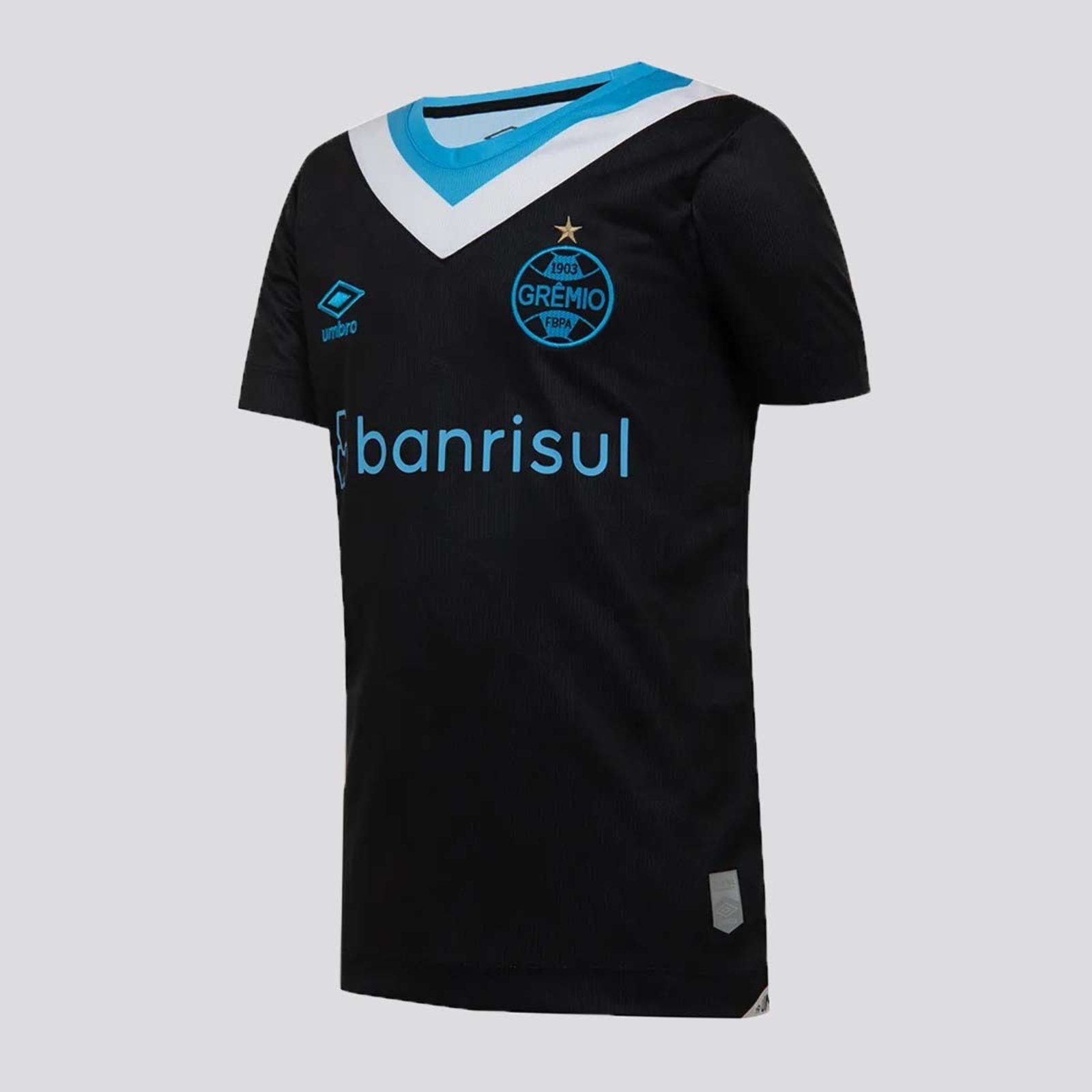 Vista 3 Infantil - Camisa Umbro Grêmio III 2024 Juvenil preto Umbro preto