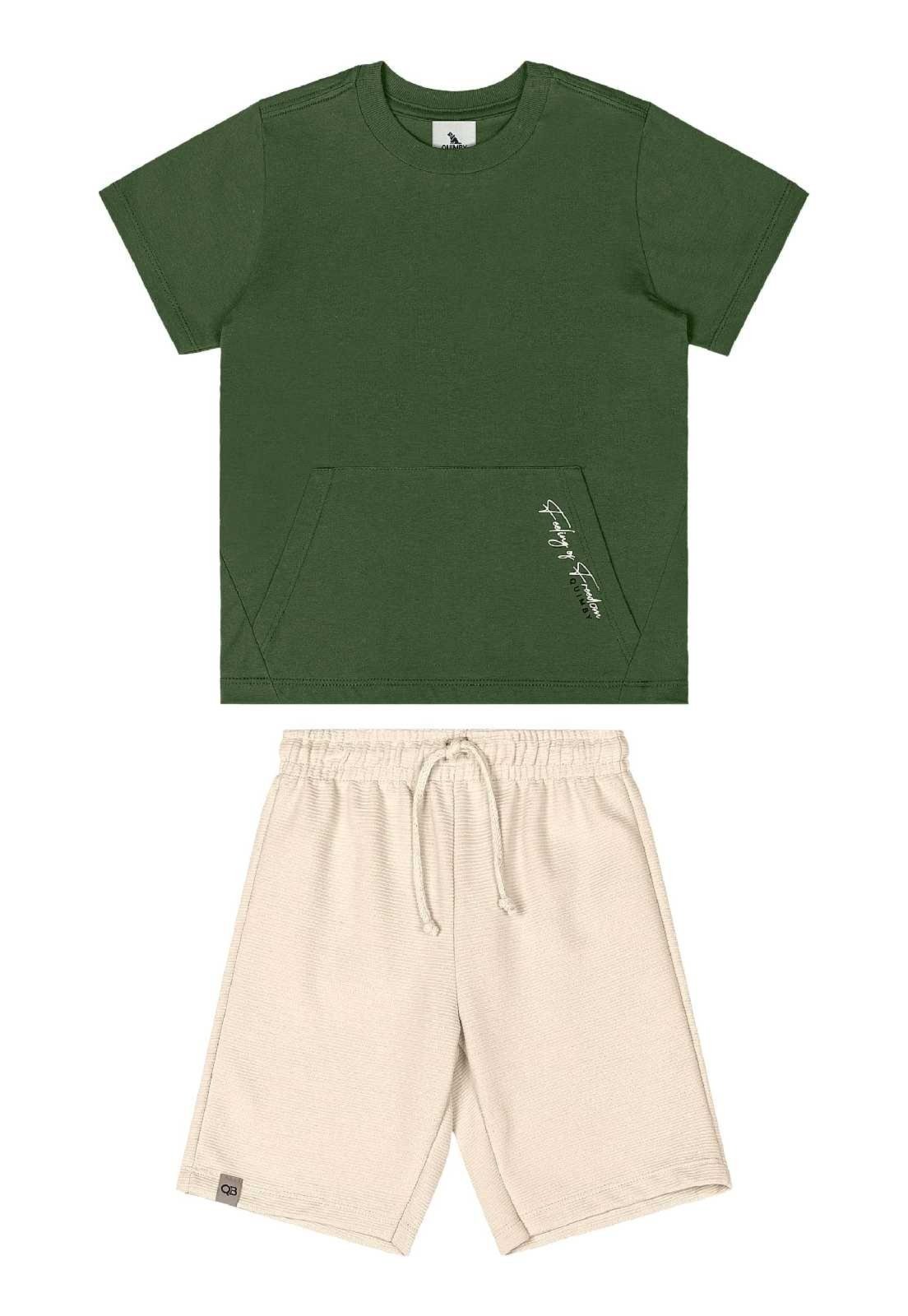 Vista 3 Infantil - Conjunto Camiseta e Bermuda Menino Quimby branco Quimby branco