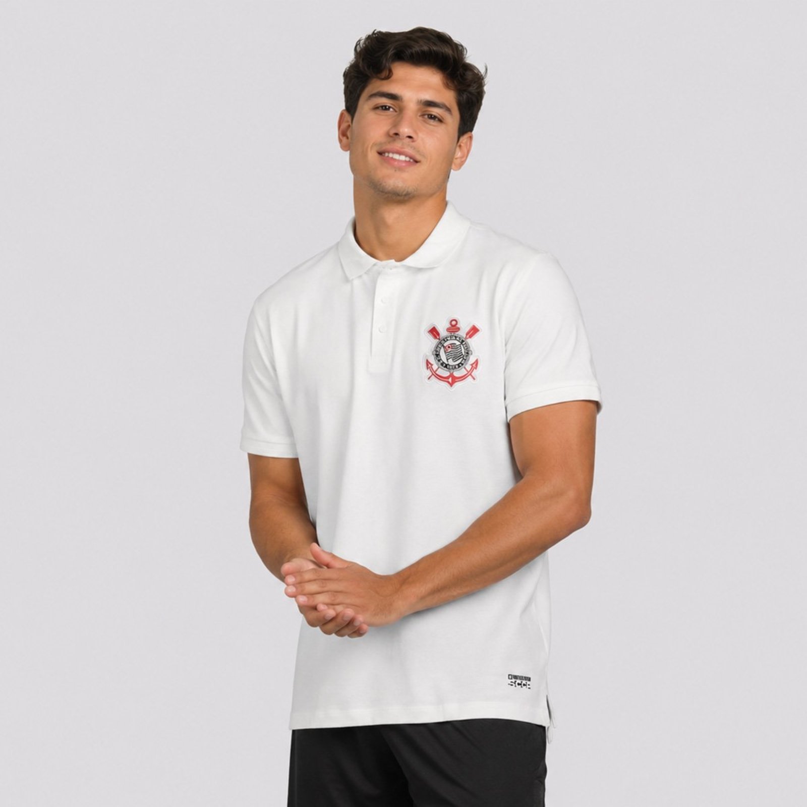 Polo Corinthians SCCP Escudo Branca