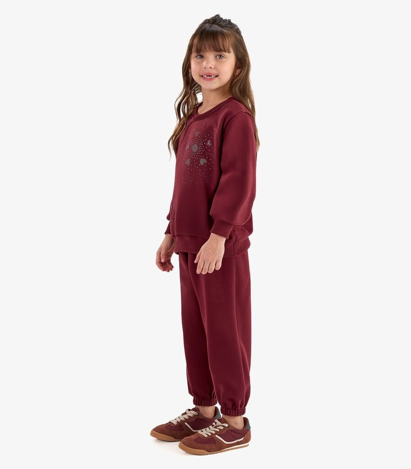 Infantil - Conjunto Blusão com Calça Moletom Rovi Vermelho