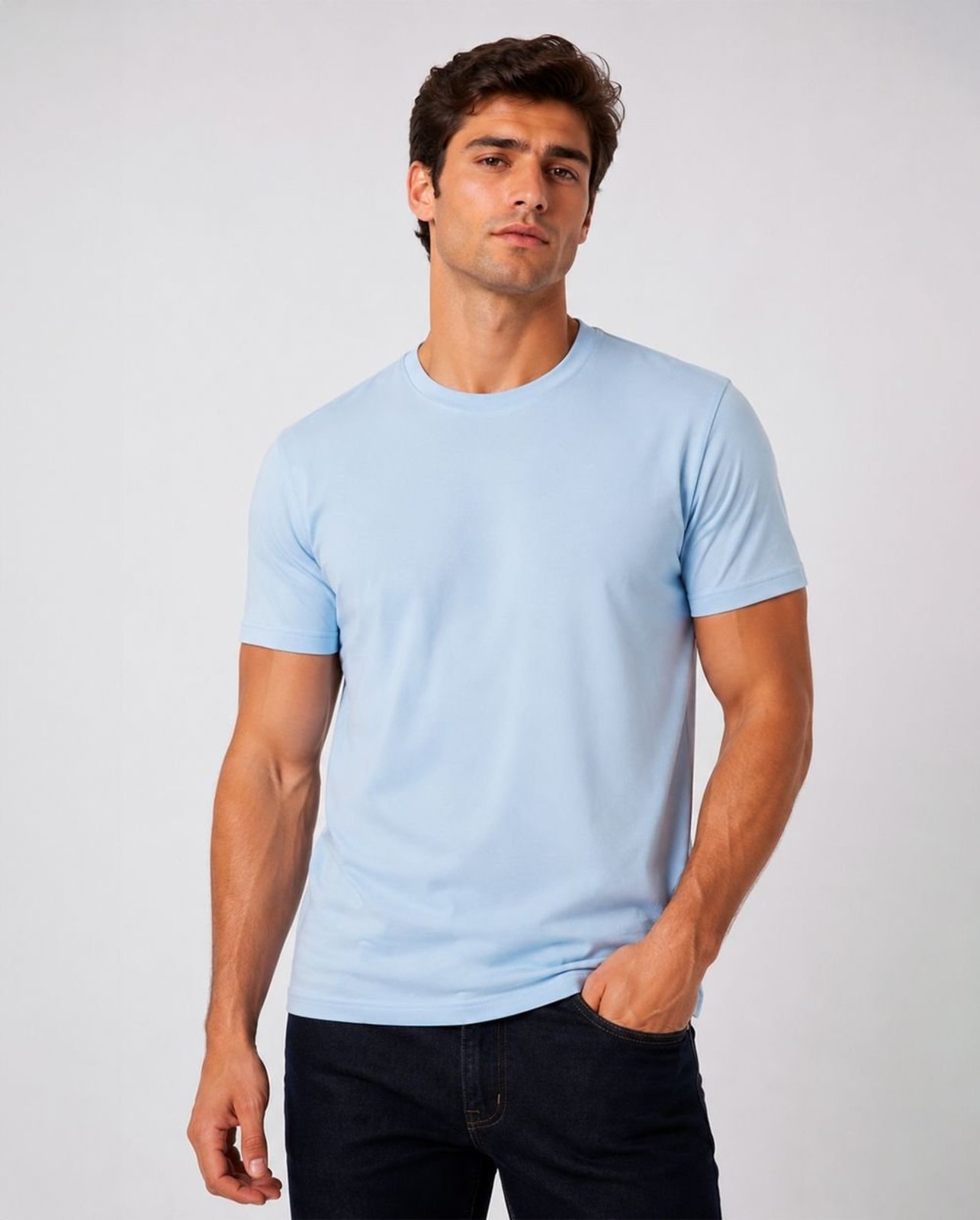 Camiseta Masculina Básica 80096 Azul 206oz