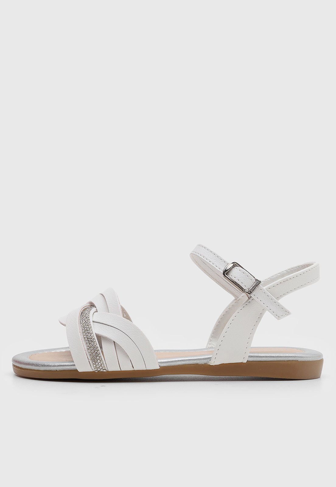 Vista 3 Infantil - Sandália Pampili Mili Branca com Glitter branco Pampili branco