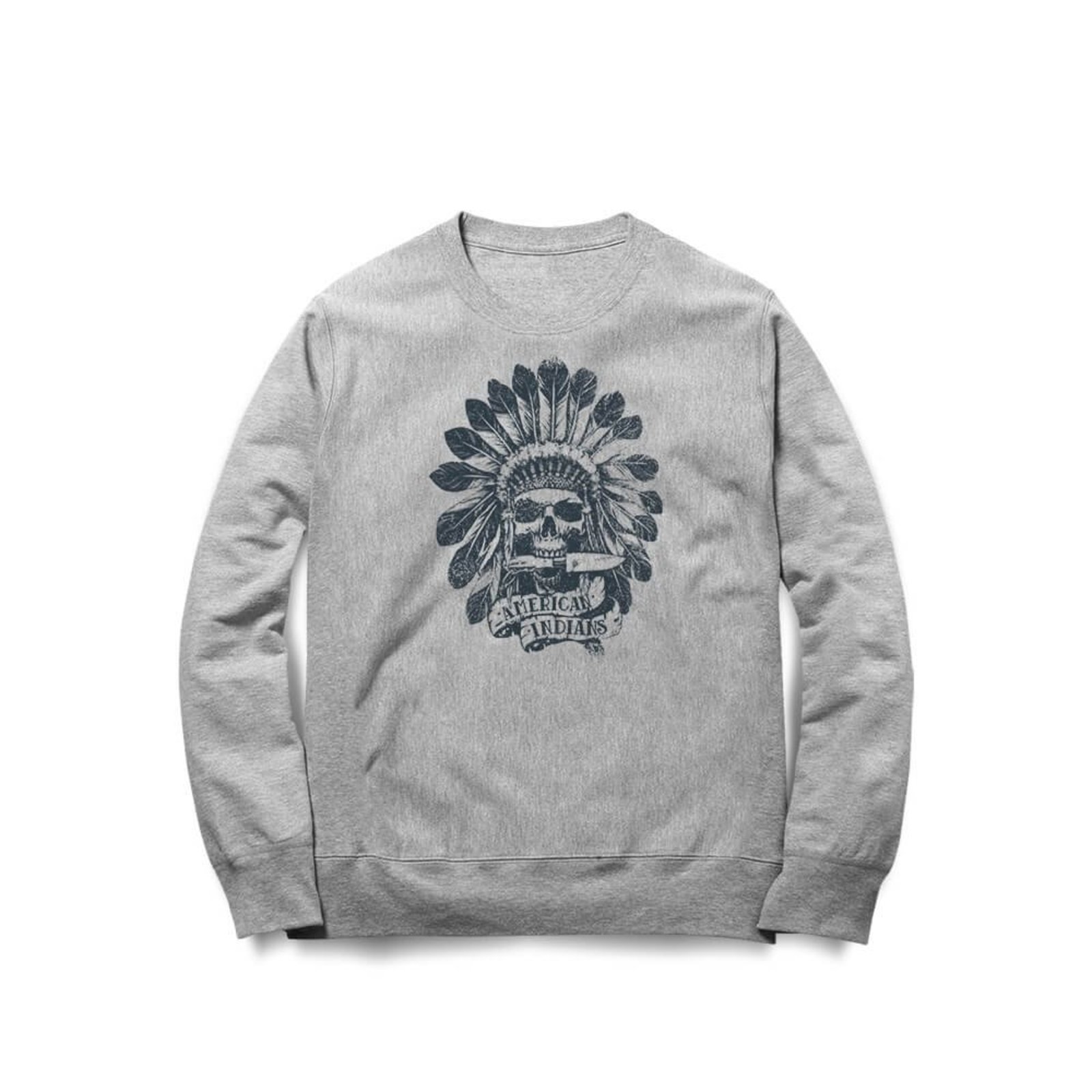 Moletom Skull Apache - Mescla Cinza - Casual - Studio Geek