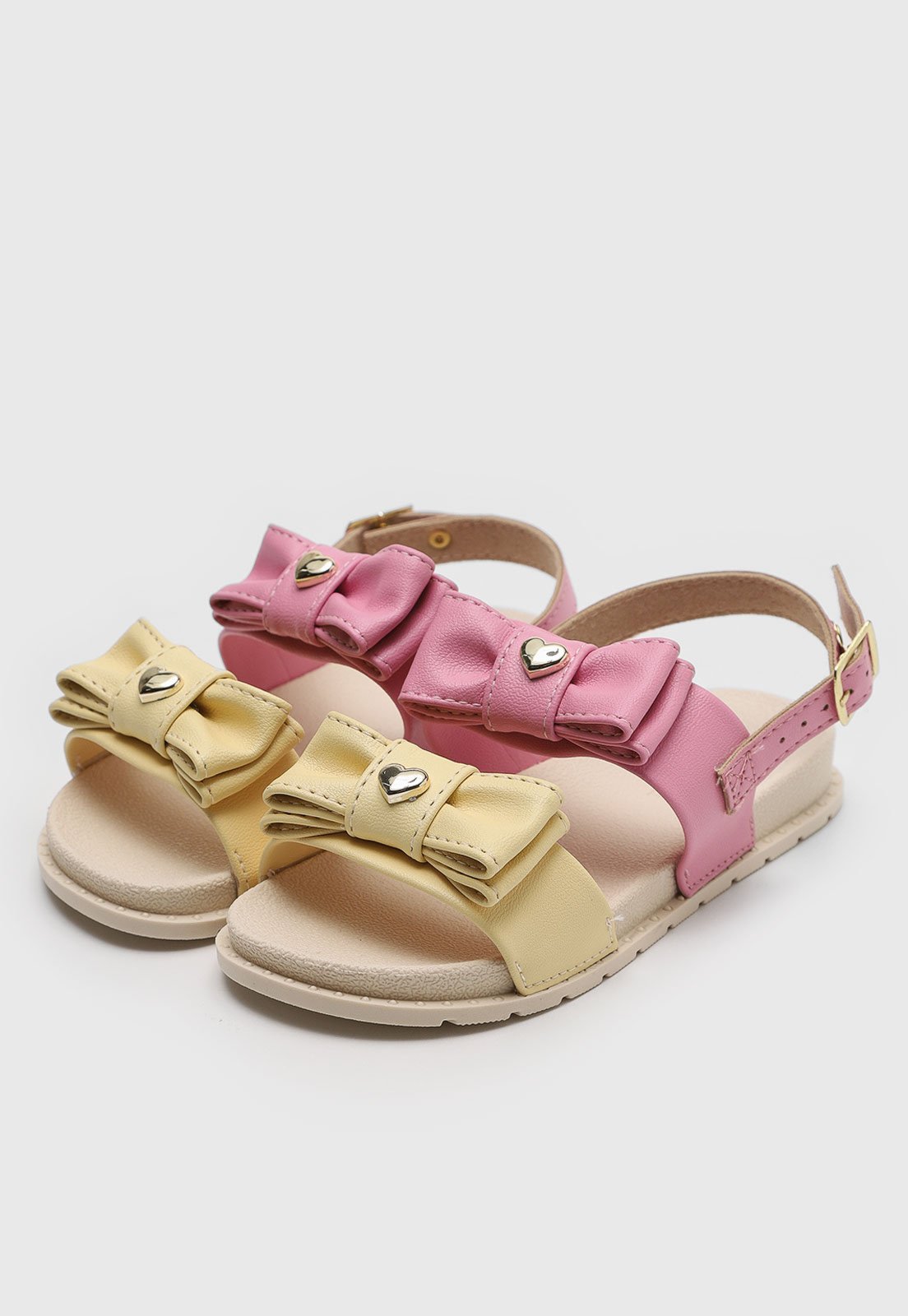 Infantil - Sandália Molekinha Laço Rosa/Amarelo