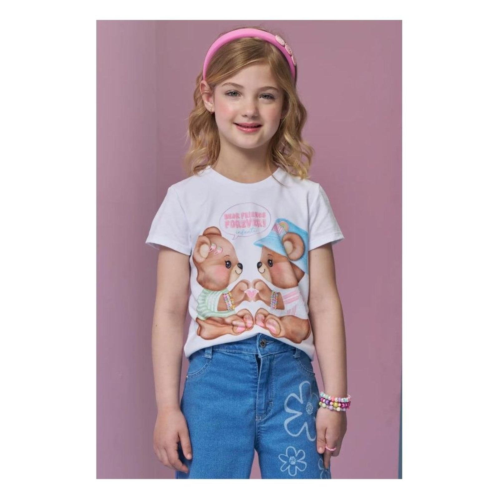Infantil - Blusa Menina Estampado 2 Branco