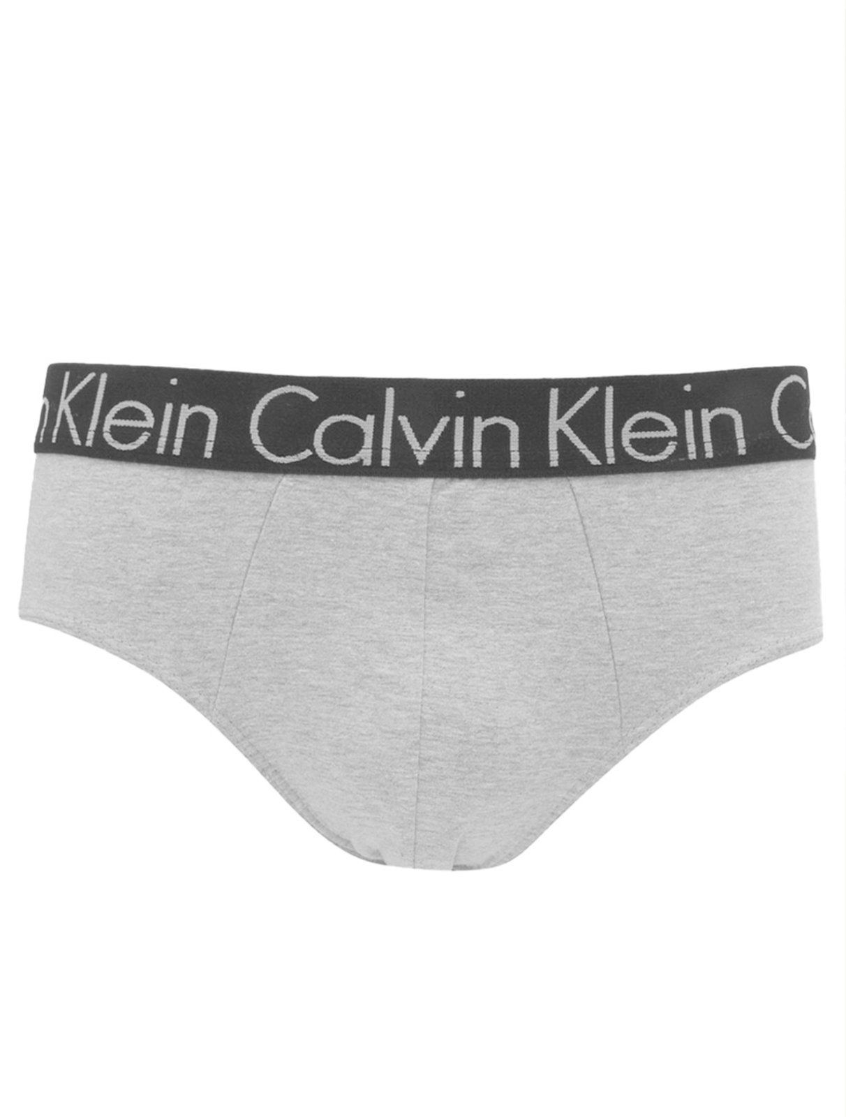 Vista 3 Cueca Calvin Klein Brief Cotton Stretch Preta e Pack 2UN cinza/preto Calvin Klein cinza/preto
