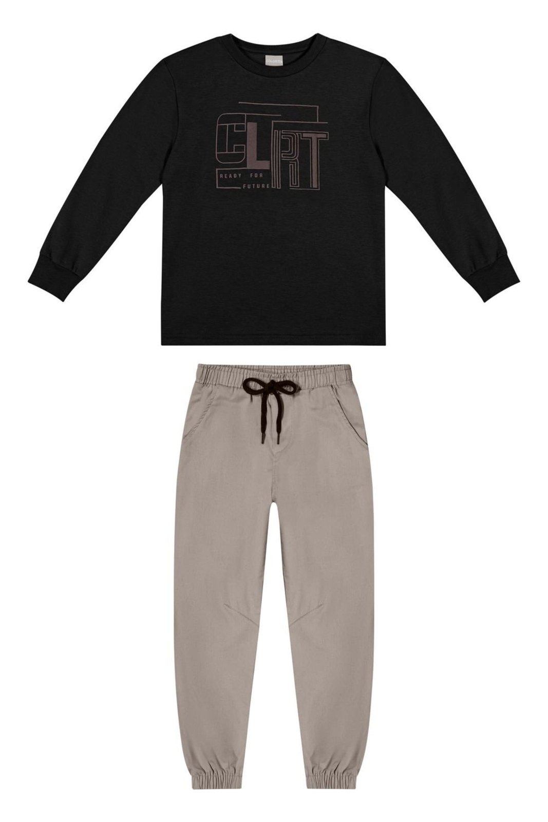 Infantil - Conjunto Longo Menino Suedine Colorittá Preto