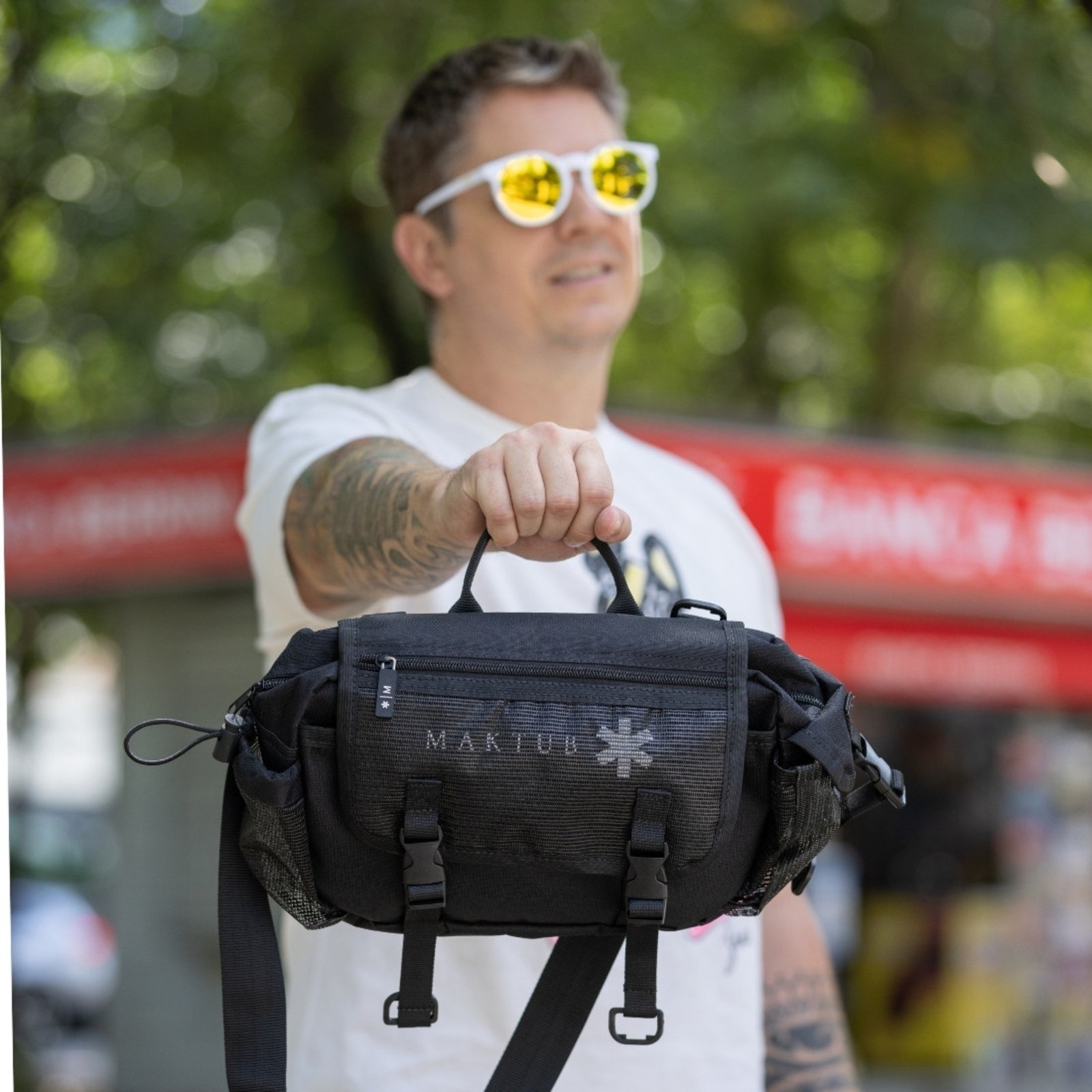 Bag Maktub Extreme Bolsa Transversal Preta Unissex Shoulder pochete