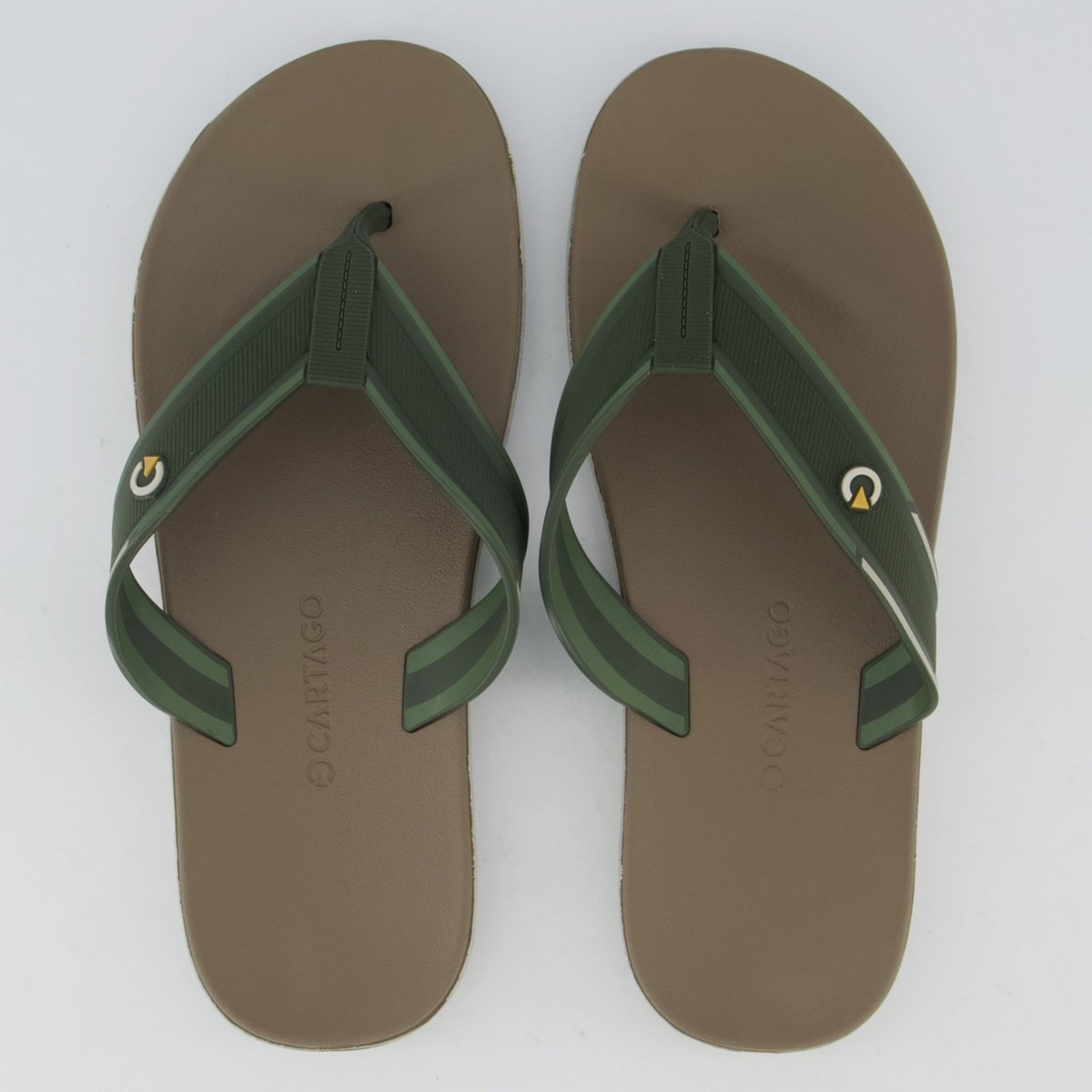 Chinelo Cartago Dublin III Cinza Claro e Verde