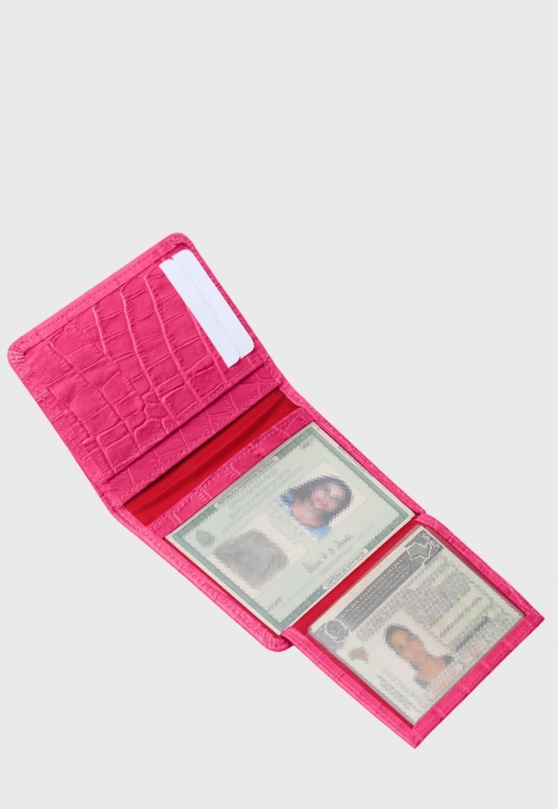 Vista 3 Carteira de Couro Mariart 649MRT Croco pink Mariart pink