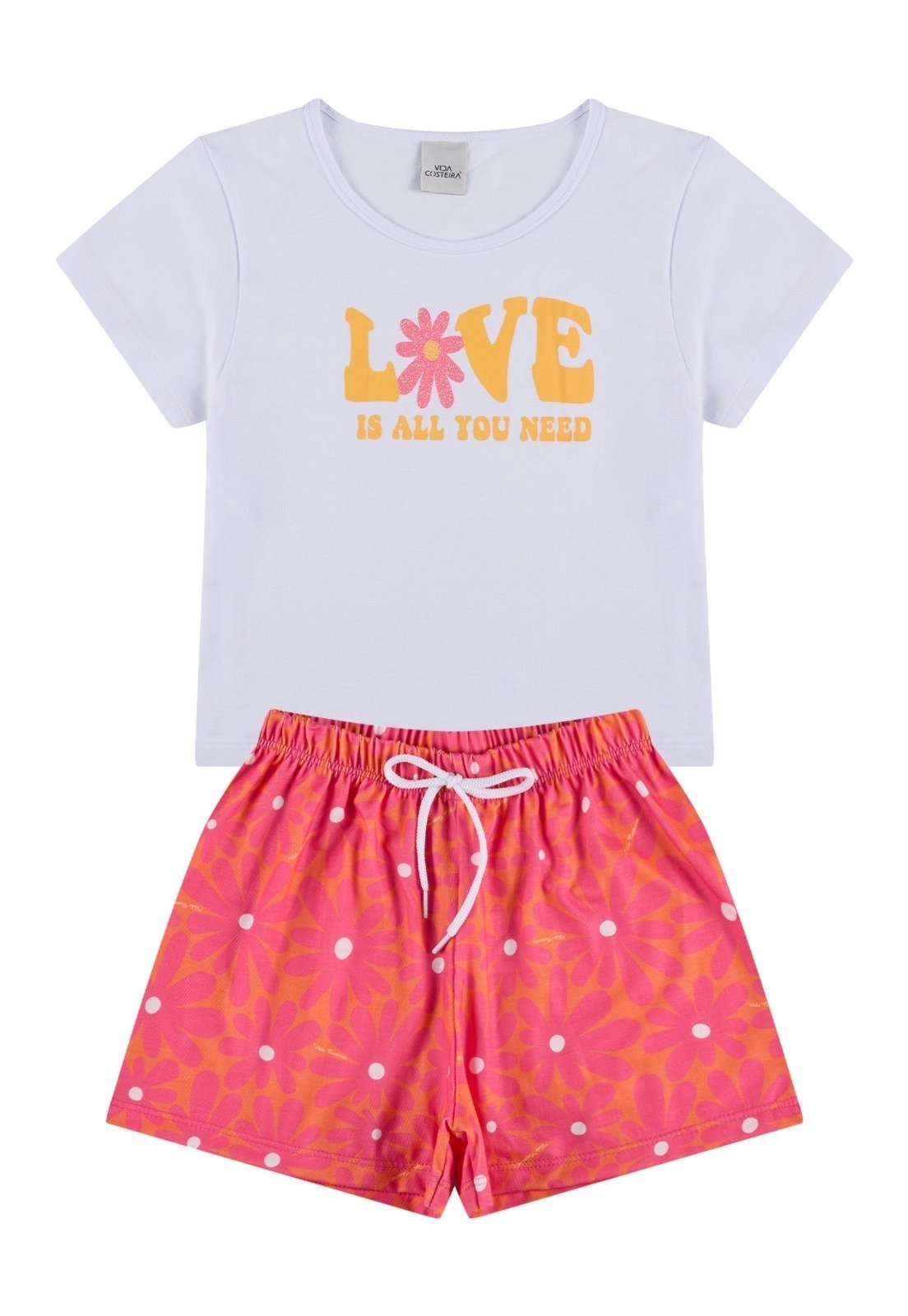 Vista 3 Infantil - Conjunto Cropped Manguinha You Need VIDA COSTEIRA branco VIDA COSTEIRA branco