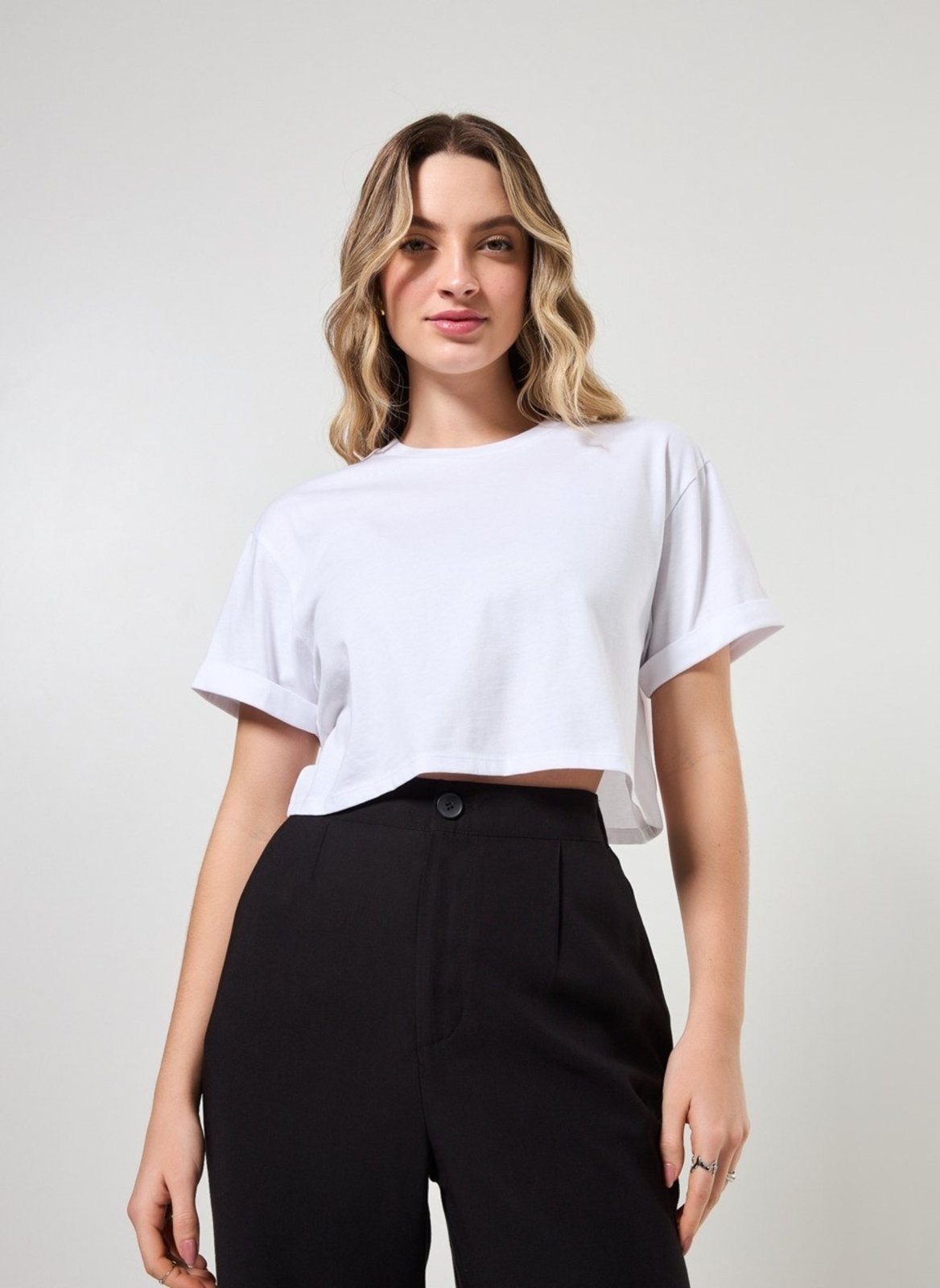 Vista 2 Blusa Cropped Amplinha Básica Youcom multicolorido Youcom multicolorido