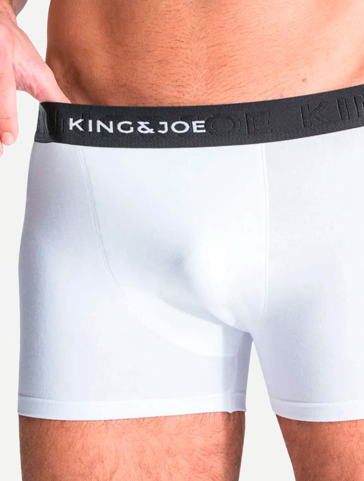 Kit Cueca King & Joe Masculina Boxer Lisa AC19701 Branca C/Preta 2UN