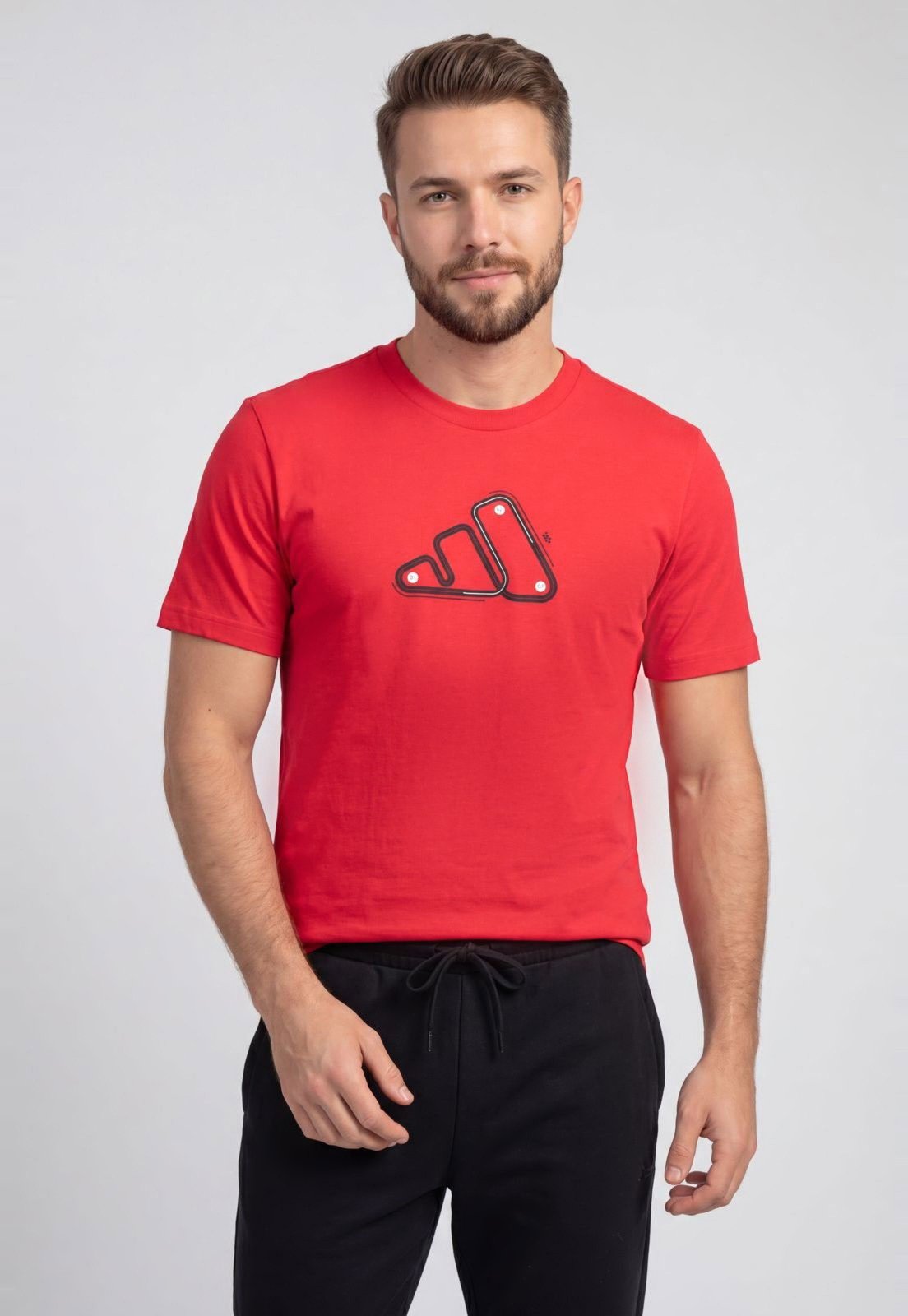 Camiseta Masculina adidas Sportswear Gráfica Vermelha