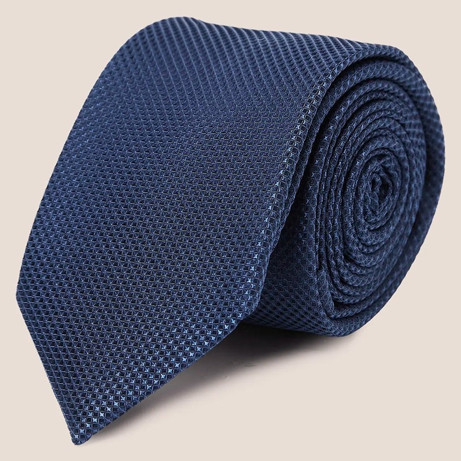 Gravata Seda Dudalina Maquinetado Pr27 Azul Masculino