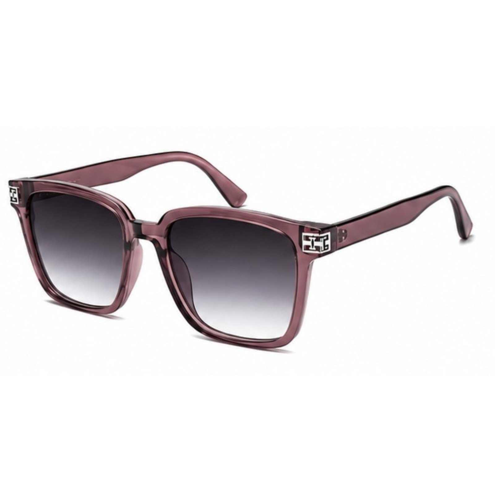 Óculos de Sol Feminino Quadrado Oversized UV400 Elegante Casual Roxo