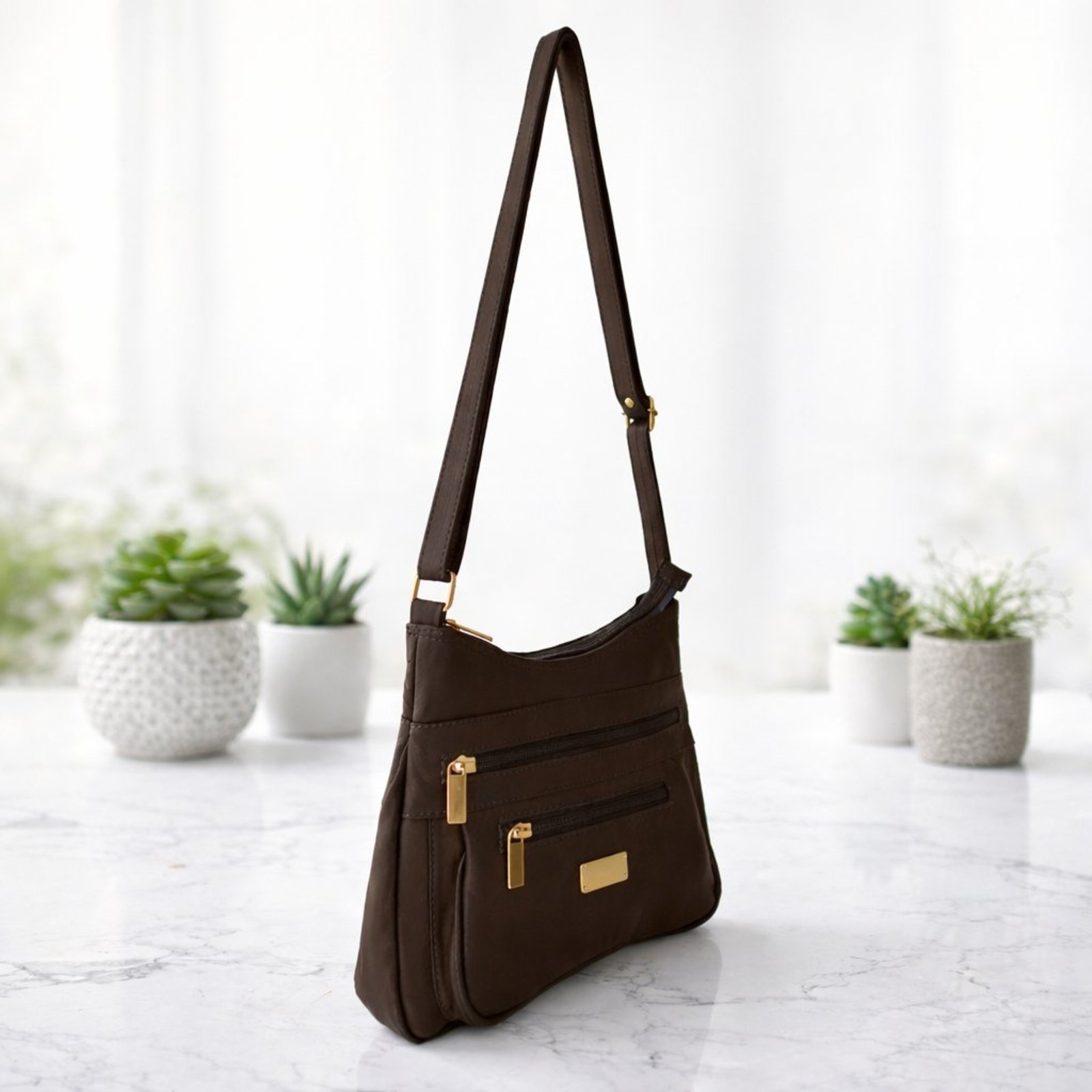 Bolsa Transversal TopGrife Couro Marrom