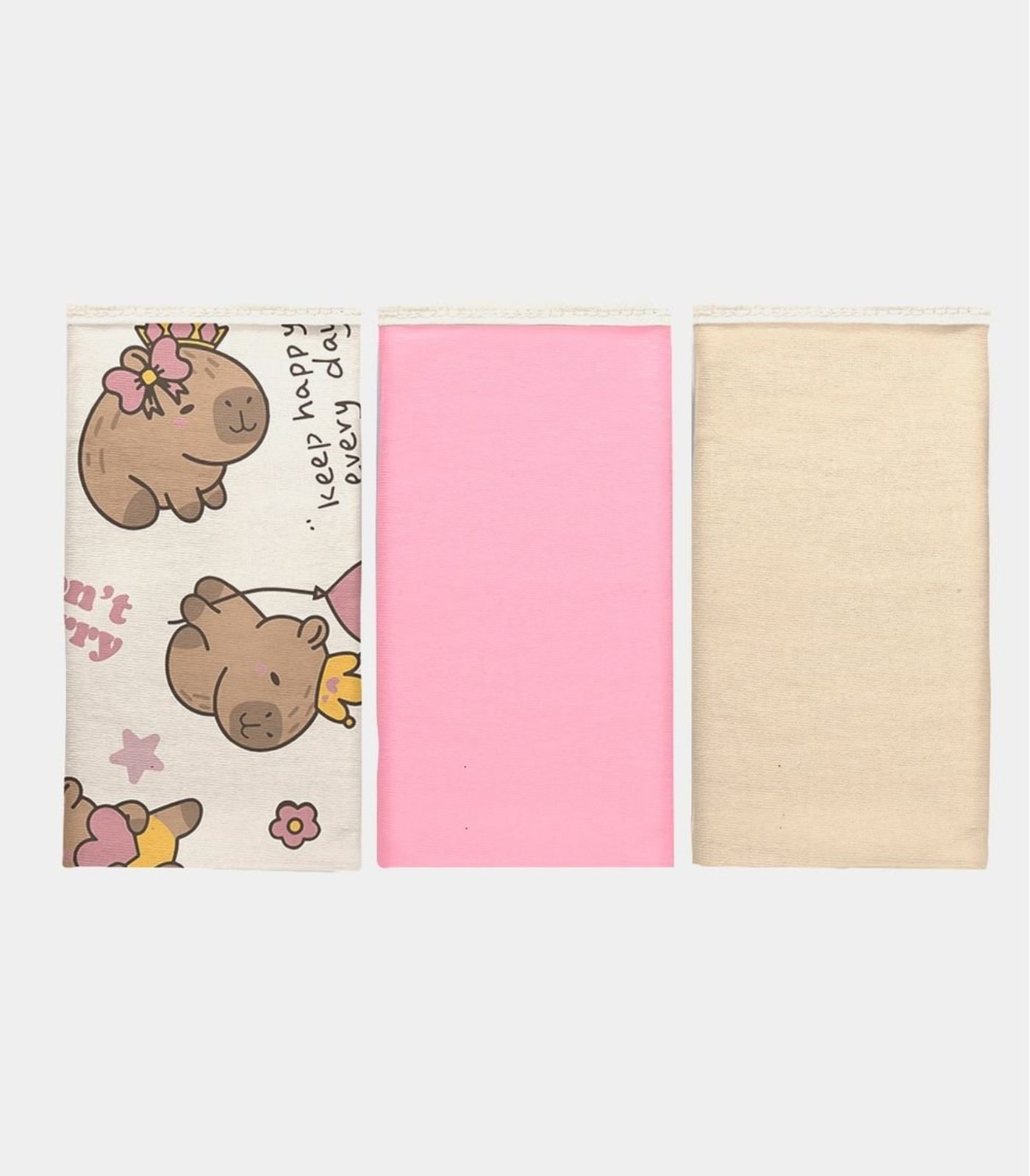 Infantil - Kit Três Panos de Boca Vivaldi Rosa