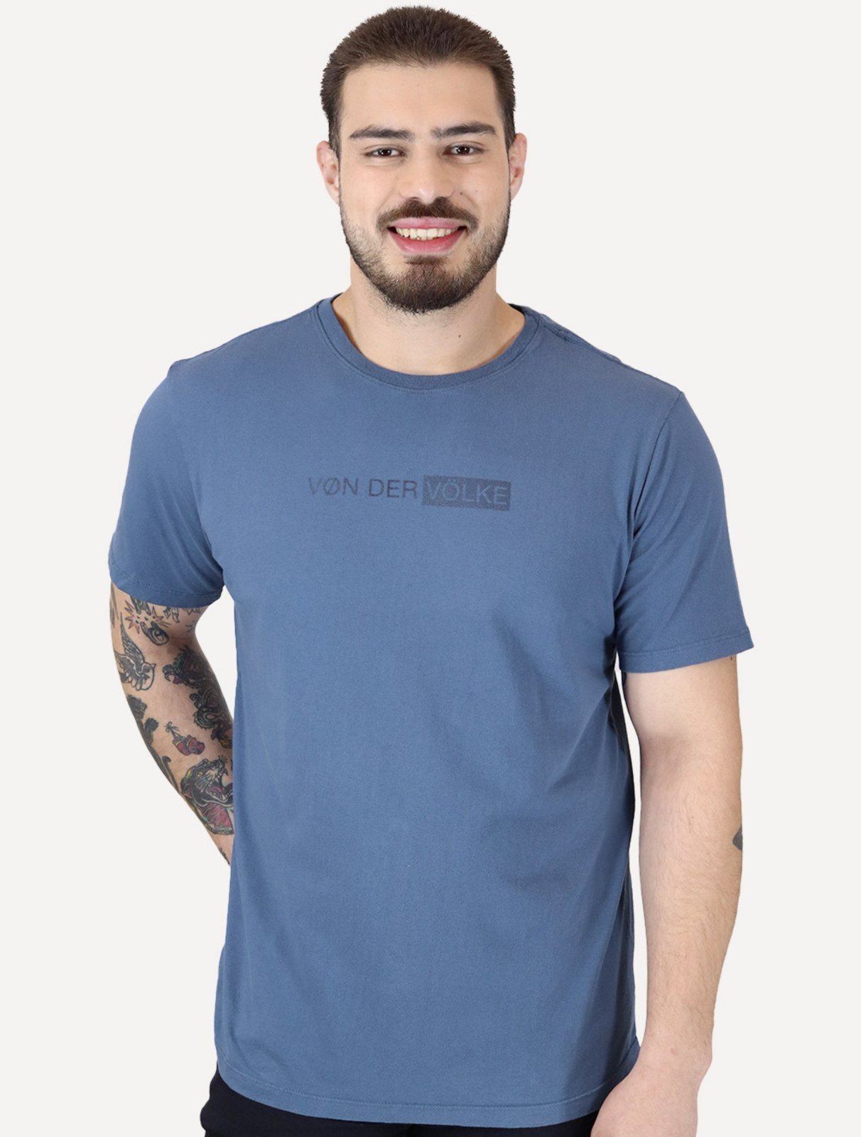 Camiseta Von der Volke Origineel Lettering Azul Escuro